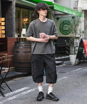 UMBRO アンブロ 別注コラボ 膝下丈 ワンポイントロゴ刺繍ナイロンワイドカーゴハーフパンツ 15348