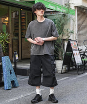 UMBRO アンブロ 別注コラボ 膝下丈 ワンポイントロゴ刺繍ナイロンワイドカーゴハーフパンツ 15348