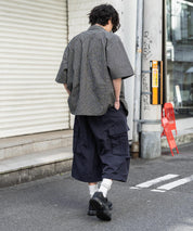 UMBRO アンブロ 別注コラボ 膝下丈 ワンポイントロゴ刺繍ナイロンワイドカーゴハーフパンツ 15348