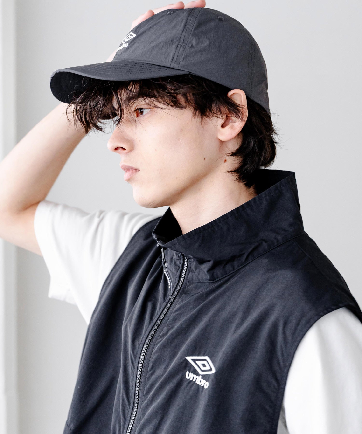 UMBRO 別注コラボ ワンポインロゴ刺繍ナイロンバンジーキャップ	15351