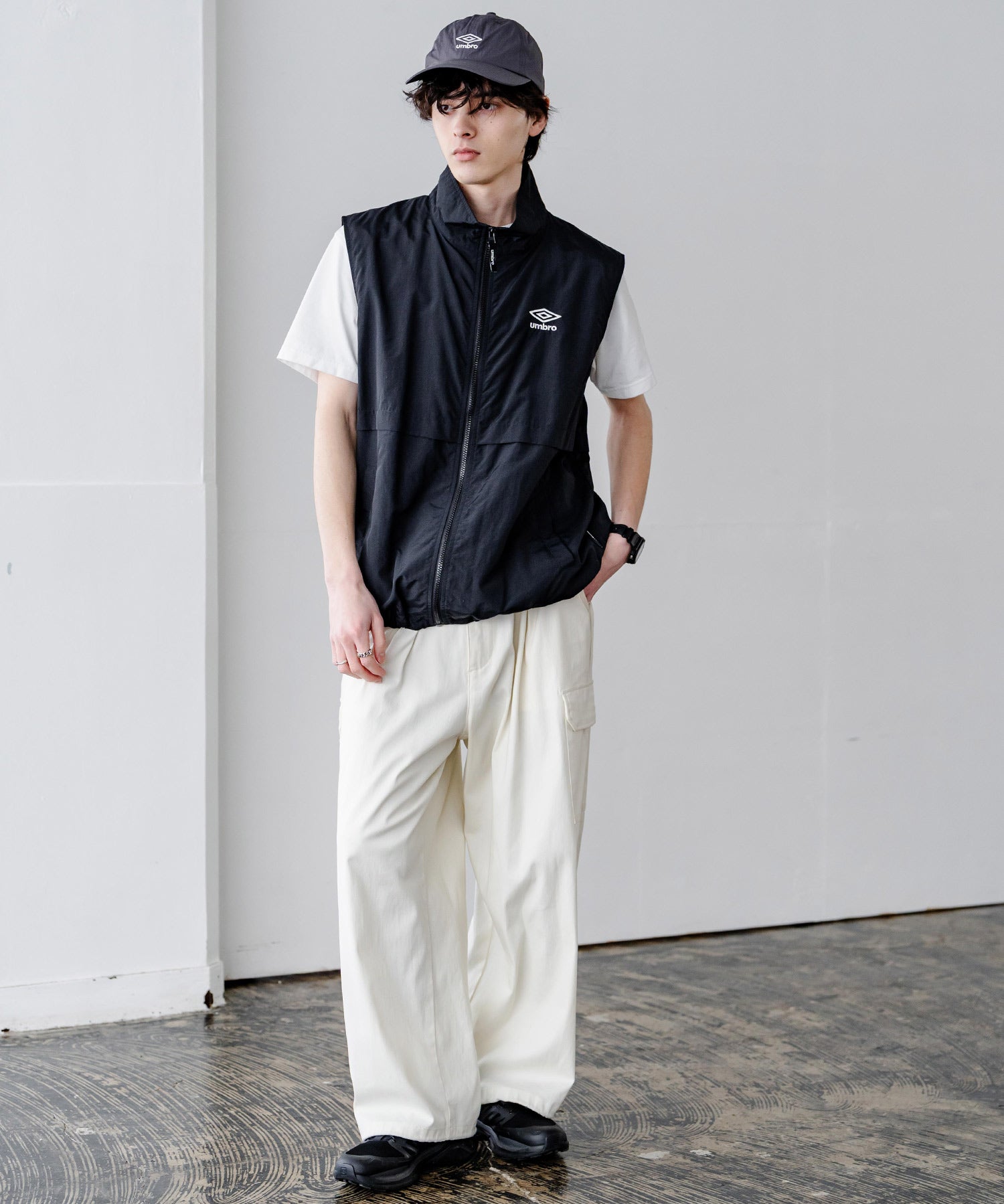 UMBRO 別注コラボ ワンポインロゴ刺繍ナイロンバンジーキャップ	15351