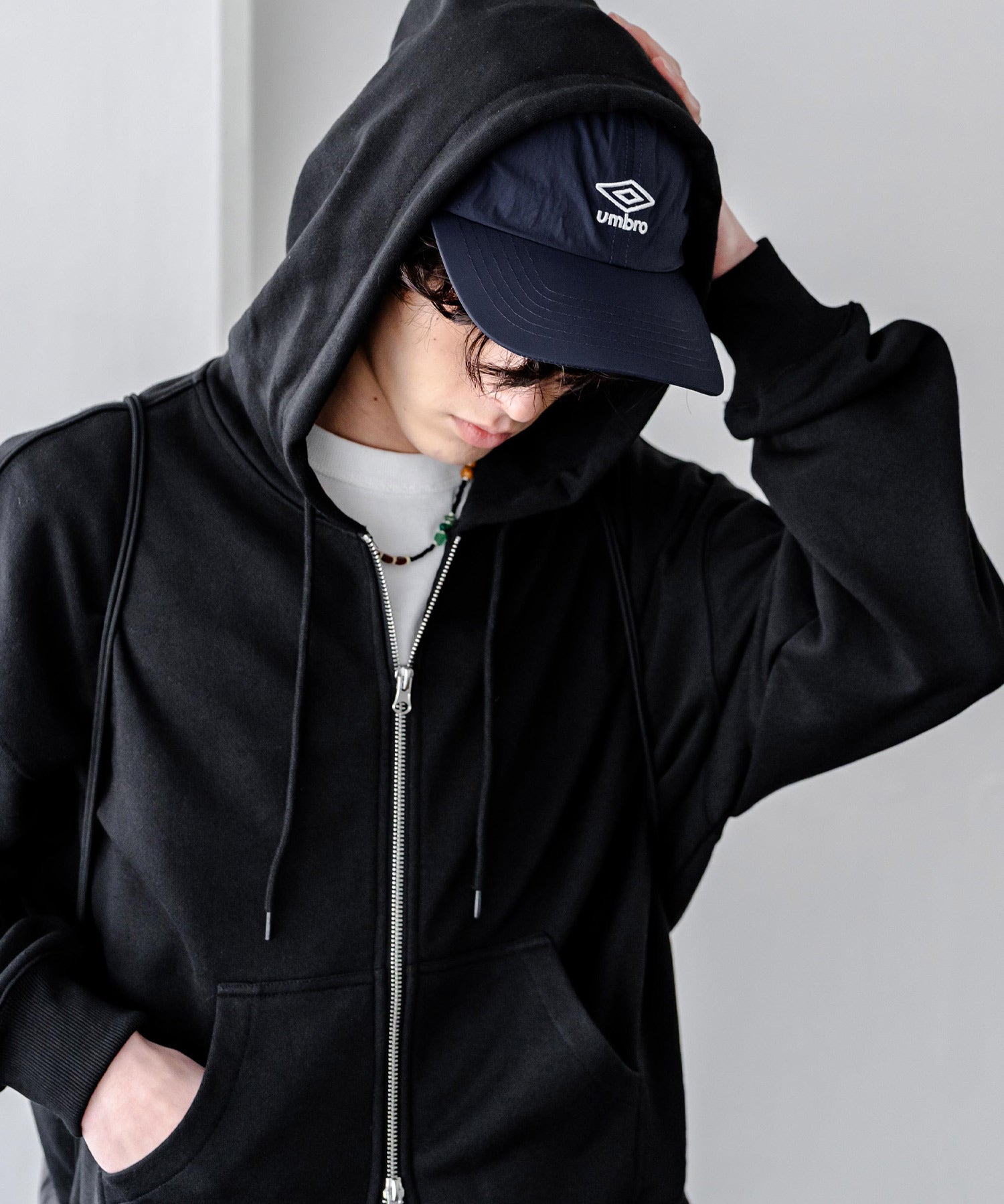 UMBRO 別注コラボ ワンポインロゴ刺繍ナイロンバンジーキャップ	15351