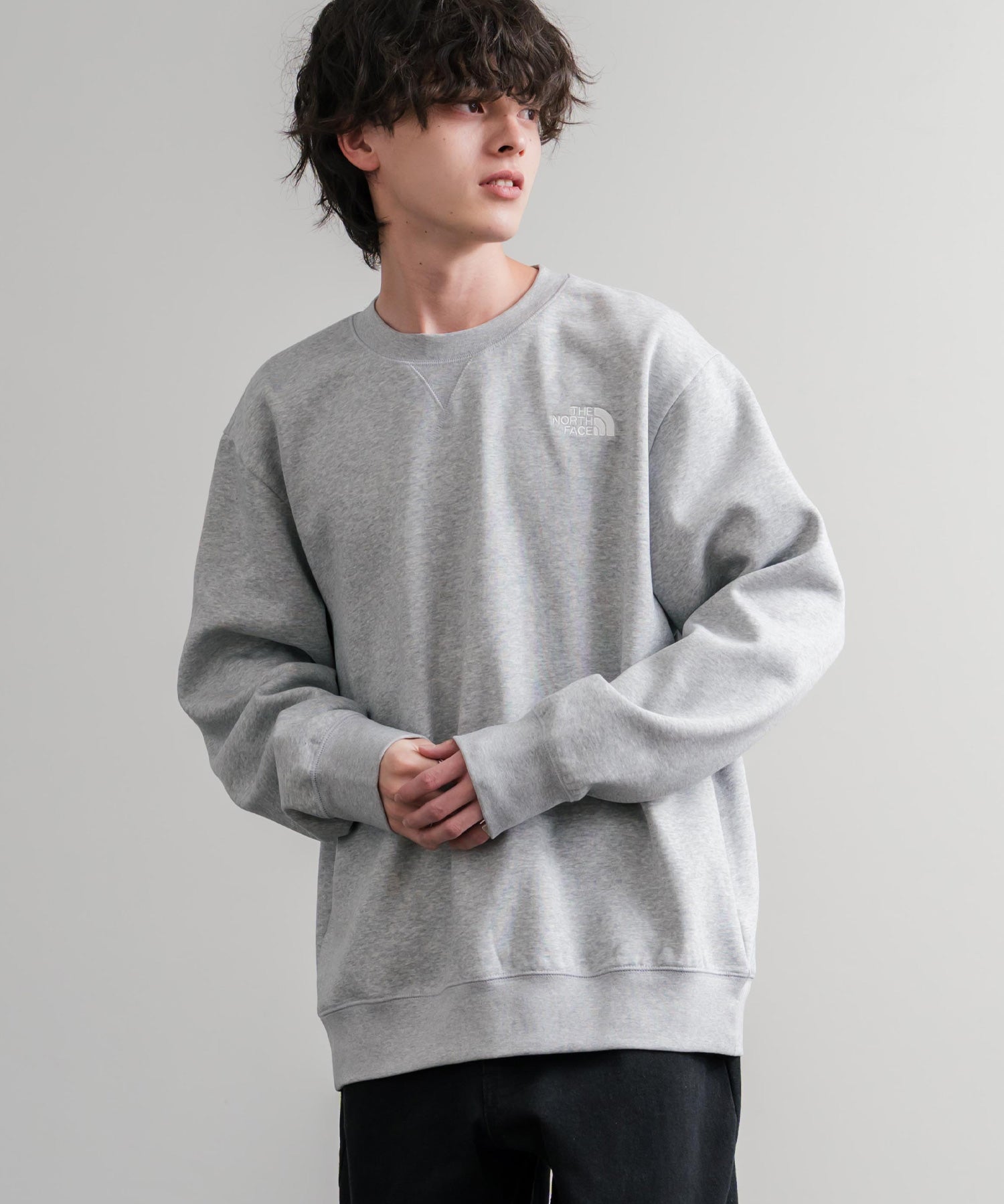 THE NORTH FACE ザ・ノースフェイス MEN S ESSENTIAL CREW 裏起毛ワンポイントロゴ刺繍長袖スウェット 15353