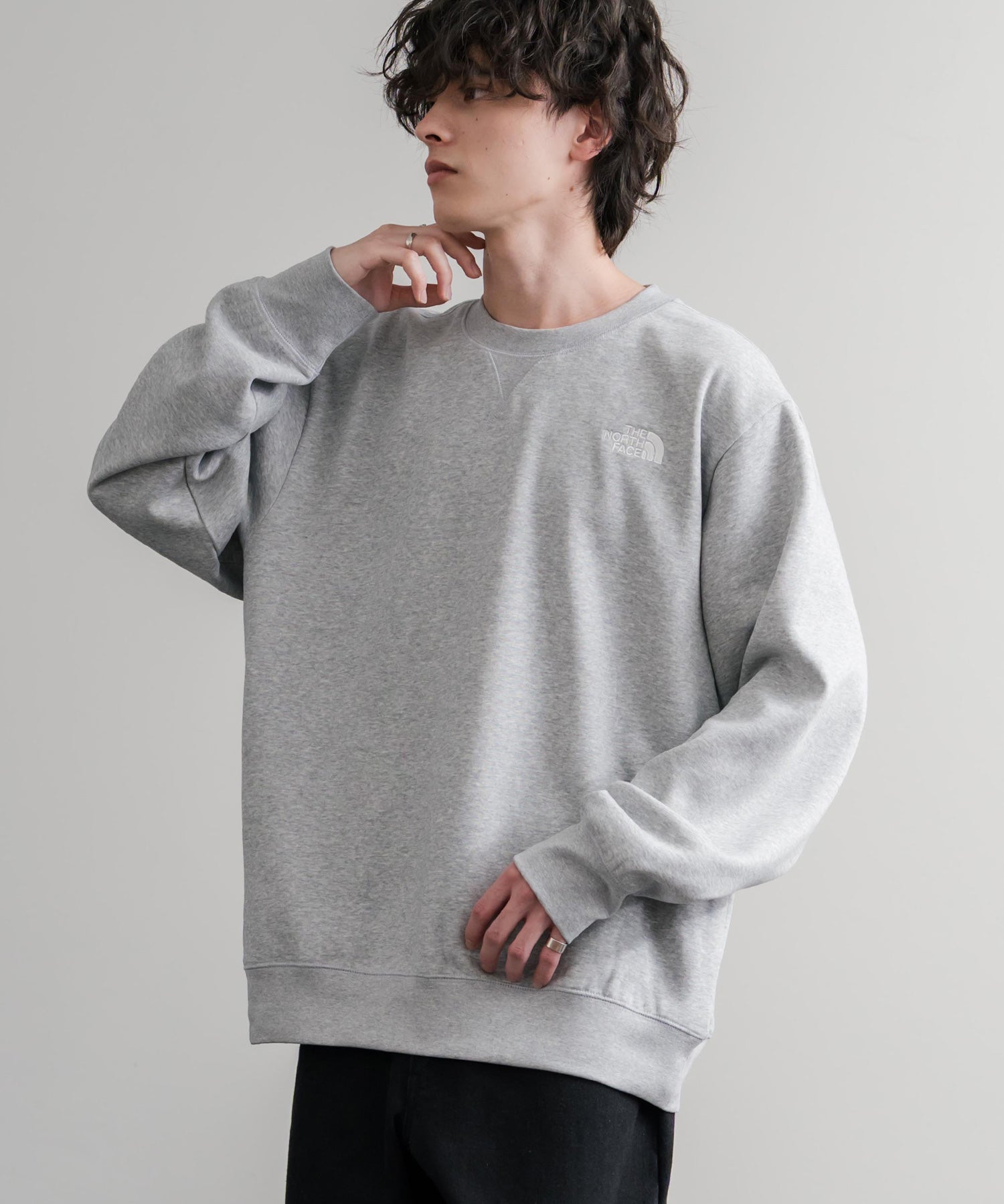 THE NORTH FACE ザ・ノースフェイス MEN S ESSENTIAL CREW 裏起毛ワンポイントロゴ刺繍長袖スウェット 15353