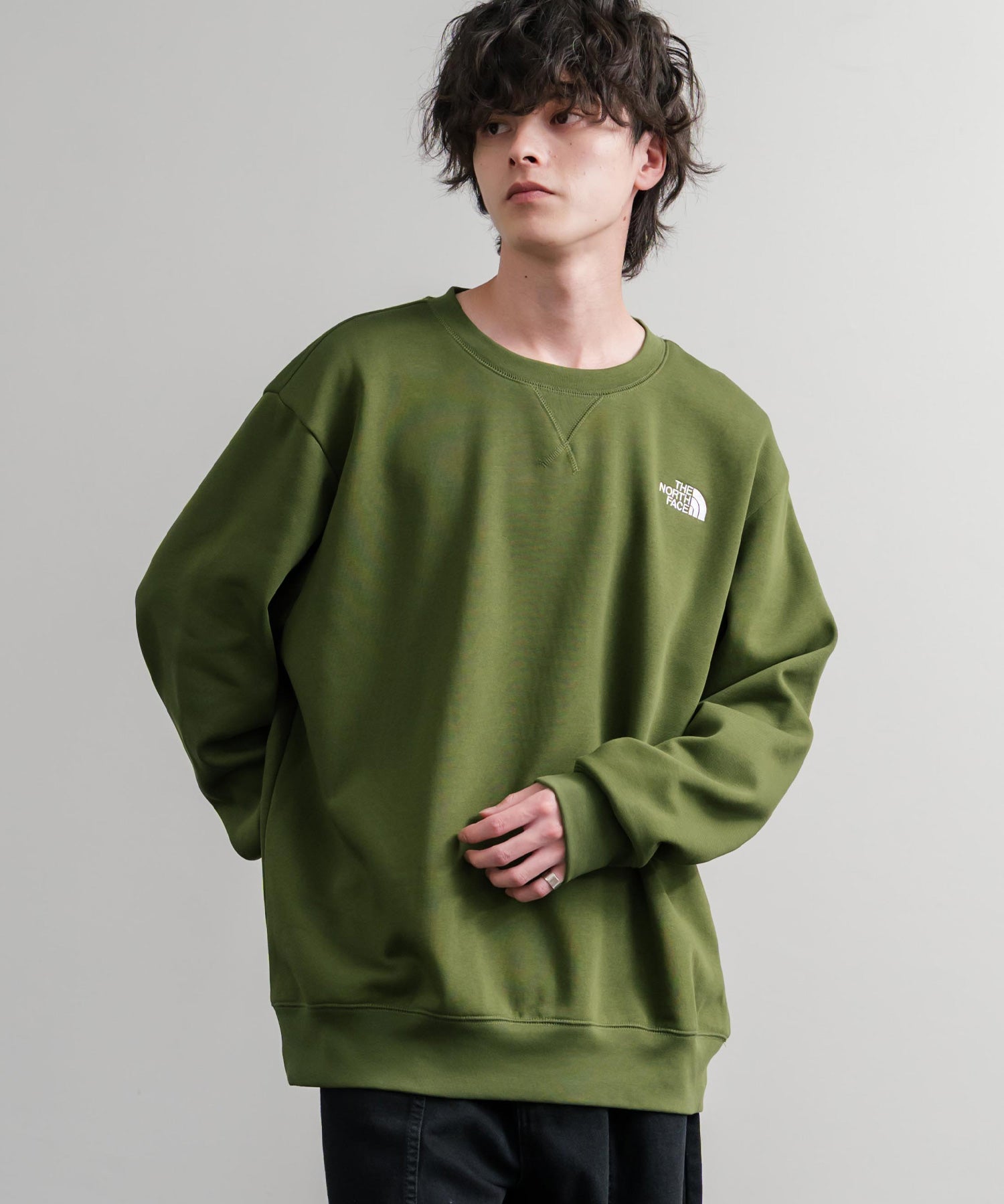 THE NORTH FACE ザ・ノースフェイス MEN S ESSENTIAL CREW 裏起毛ワンポイントロゴ刺繍長袖スウェット 15353