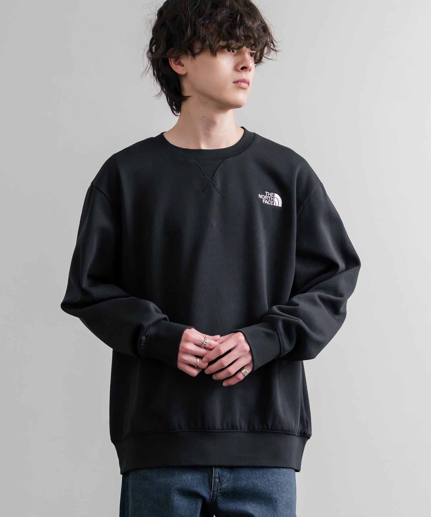 THE NORTH FACE ザ・ノースフェイス MEN S ESSENTIAL CREW 裏起毛ワンポイントロゴ刺繍長袖スウェット 15353