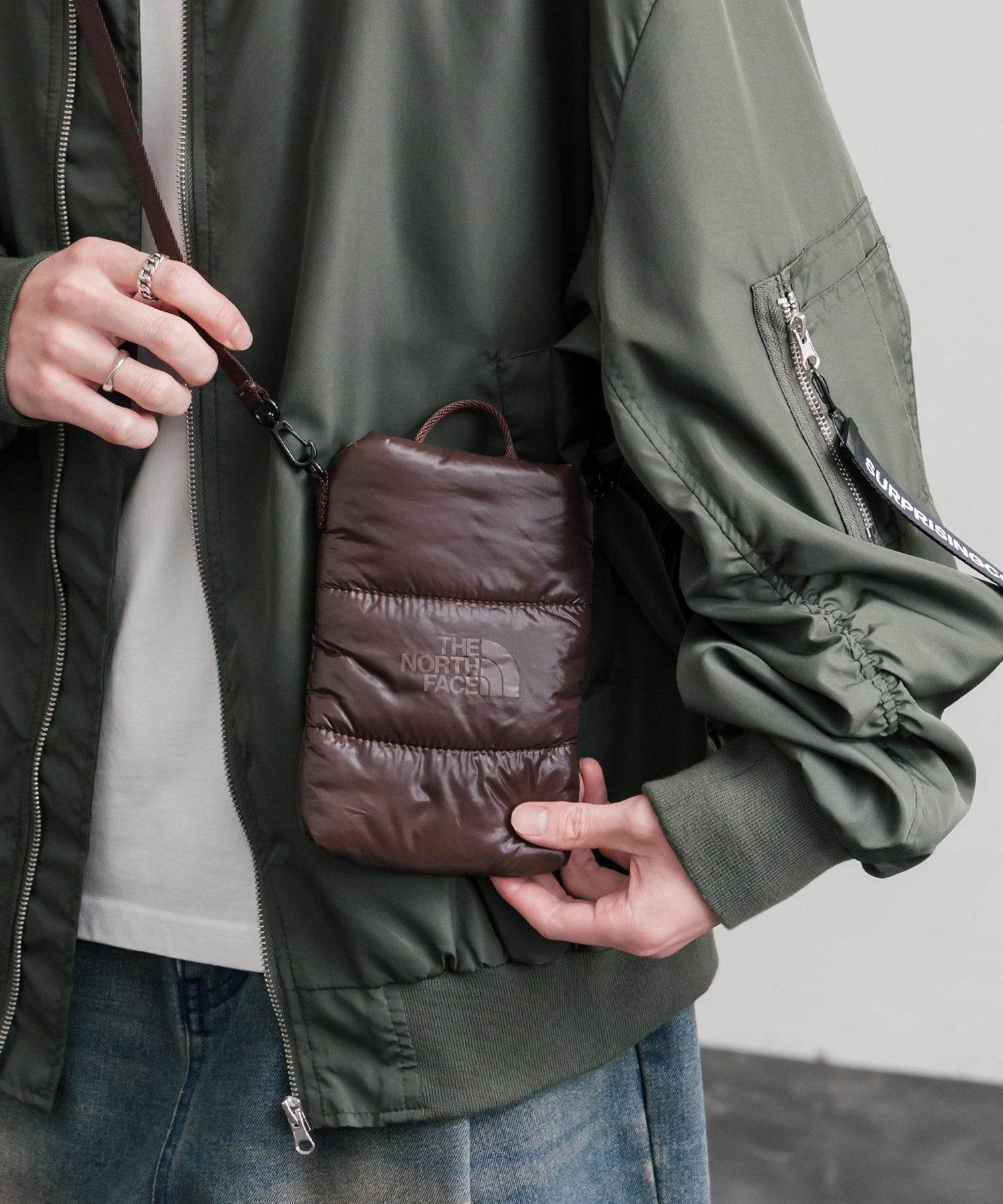 日本未展開モデル WHITE LABEL THE NORTH FACE PADDING CROSS BAG MINI 2WAYクロスショルダーミニバッグ 15359