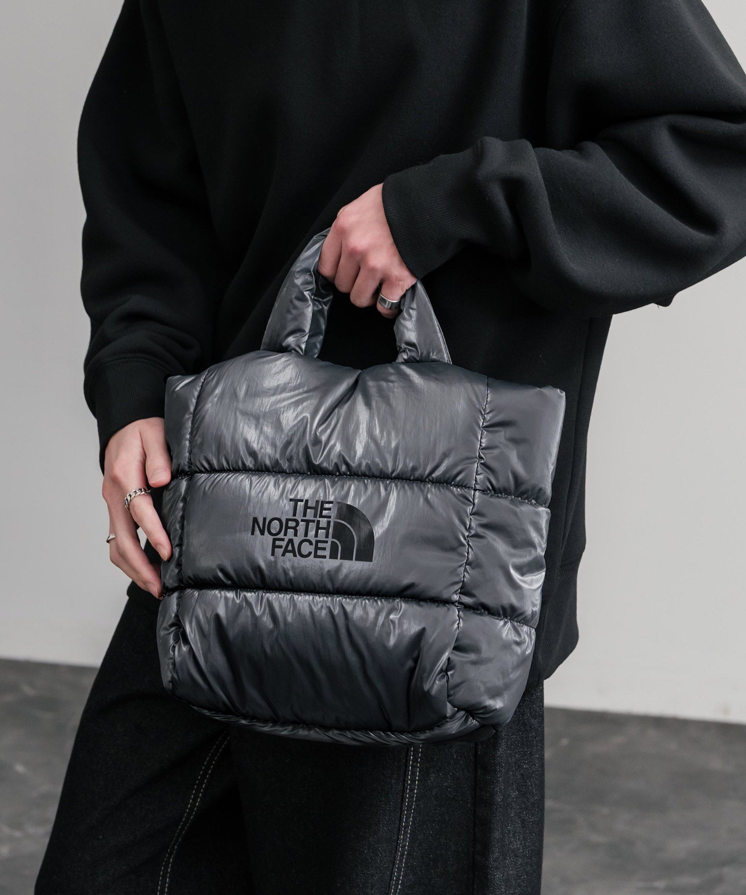 日本未展開モデル WHITE LABEL THE NORTH FACE PLUMPY TOTE BAG L 2WAYキルティングショルダートートバッグ 15361