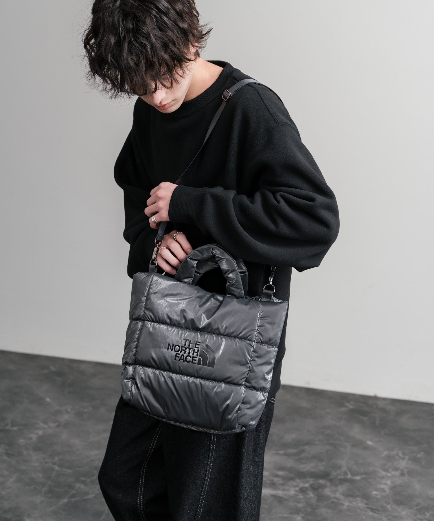 日本未展開モデル WHITE LABEL THE NORTH FACE PLUMPY TOTE BAG L 2WAYキルティングショルダートートバッグ 15361