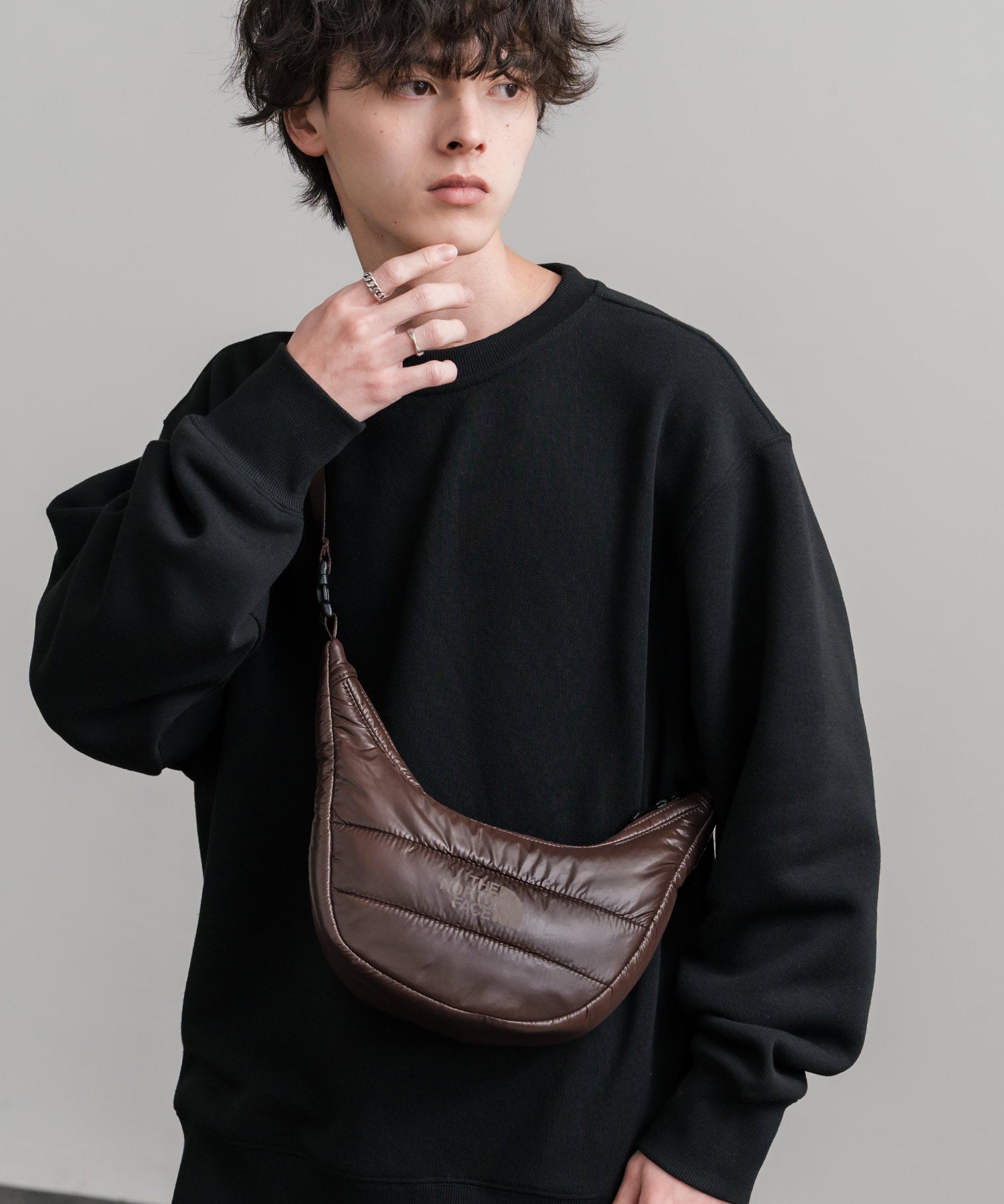 日本未展開モデル WHITE LABE THE NORTH FACE NEW HOBO BAG MINI 2WAYキルティングショルダーハンドミニバッグ 15362