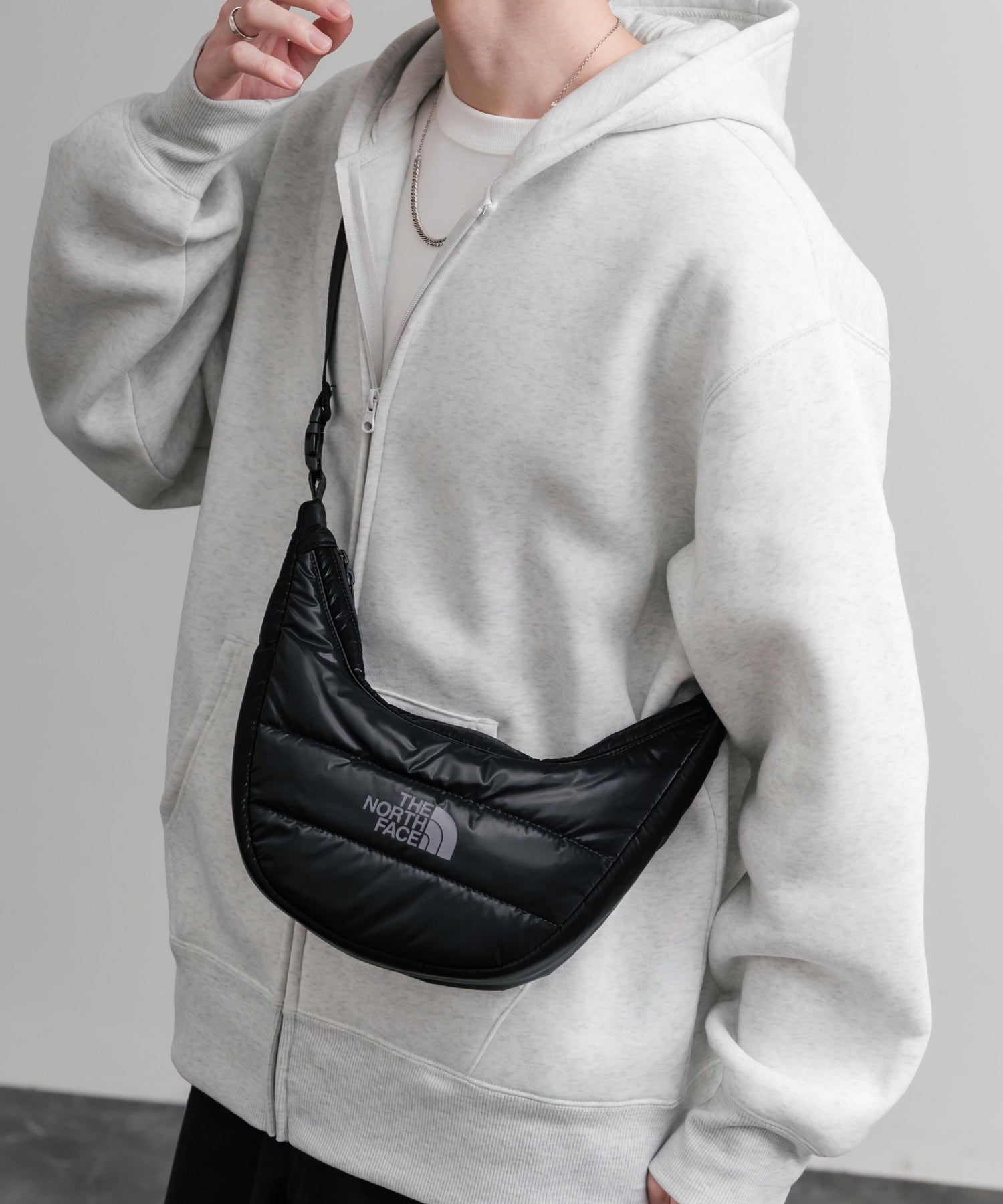 日本未展開モデル WHITE LABE THE NORTH FACE NEW HOBO BAG MINI 2WAYキルティングショルダーハンドミニバッグ 15362