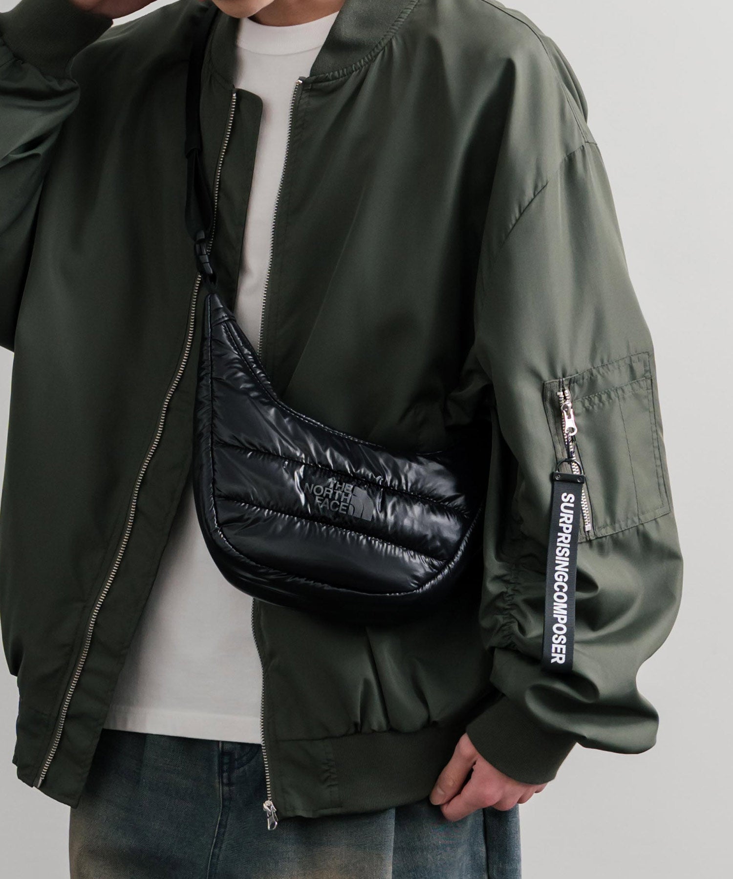 日本未展開モデル WHITE LABE THE NORTH FACE NEW HOBO BAG MINI 2WAYキルティングショルダーハンドミニバッグ 15362