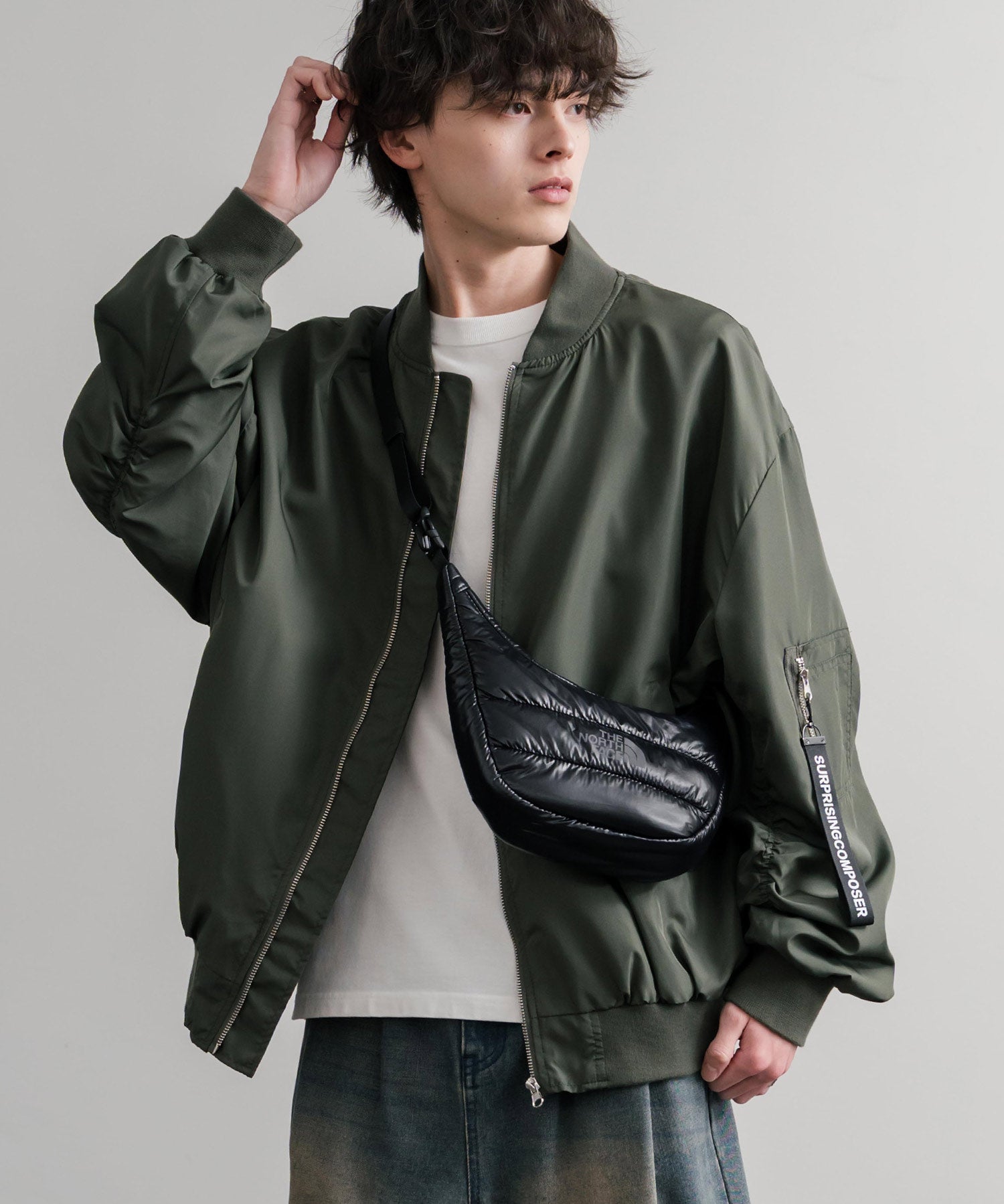 日本未展開モデル WHITE LABE THE NORTH FACE NEW HOBO BAG MINI 2WAYキルティングショルダーハンドミニバッグ 15362