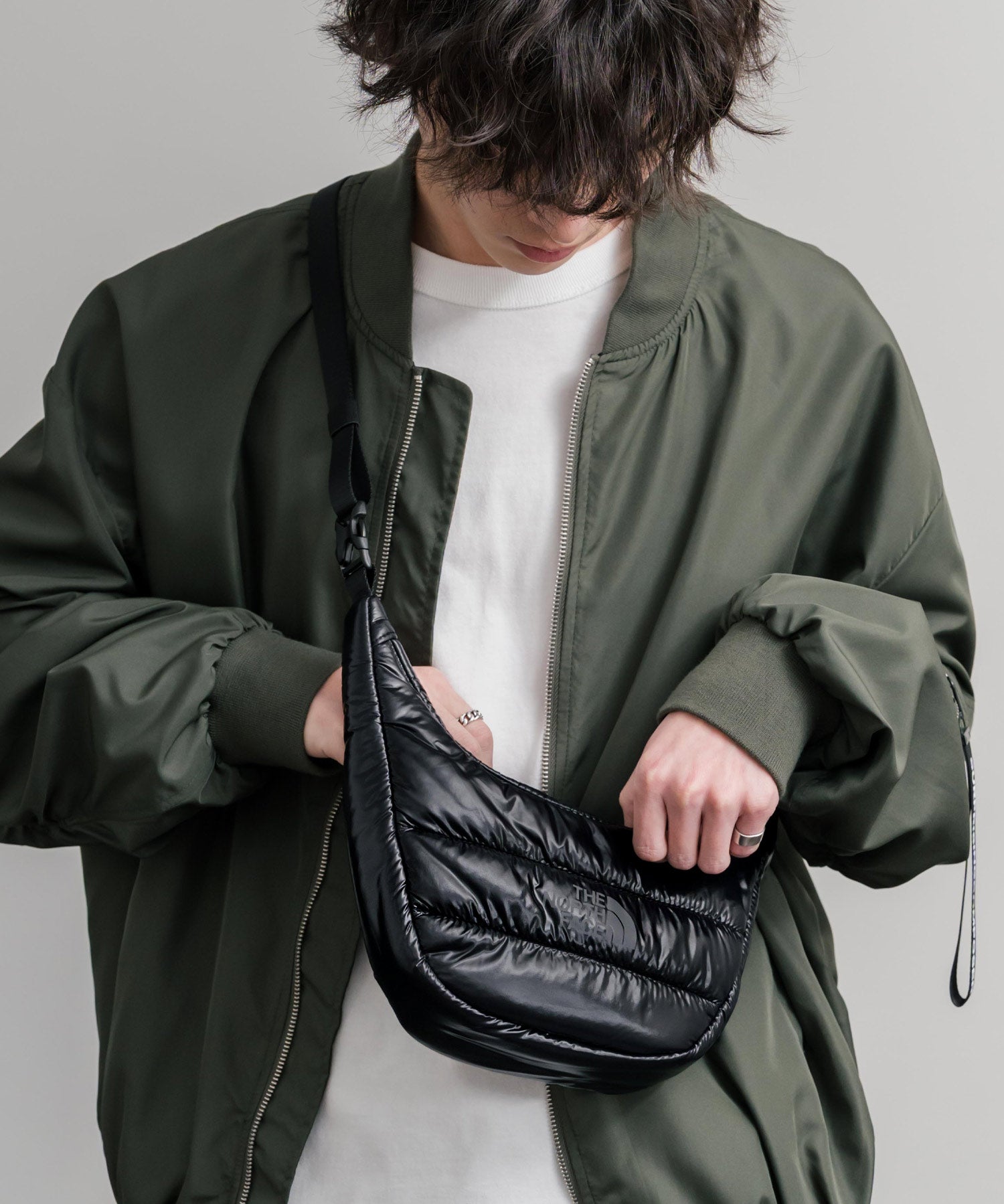 日本未展開モデル WHITE LABE THE NORTH FACE NEW HOBO BAG MINI 2WAYキルティングショルダーハンドミニバッグ 15362