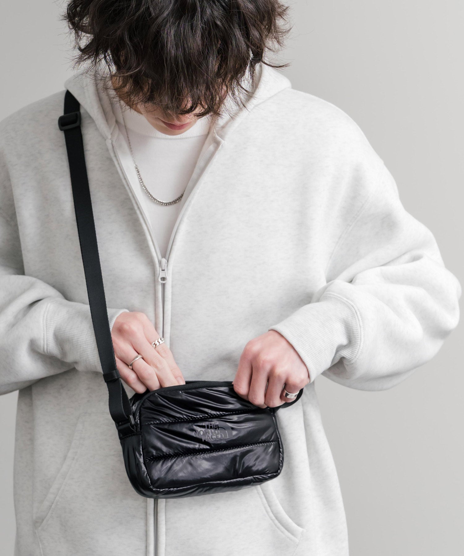 日本未展開モデル WHITE LABEL THE NORTH FACE CHUBBY CROSS BAG MINI ラウンド型キルティングミニクロスショルダーバッグ 15363