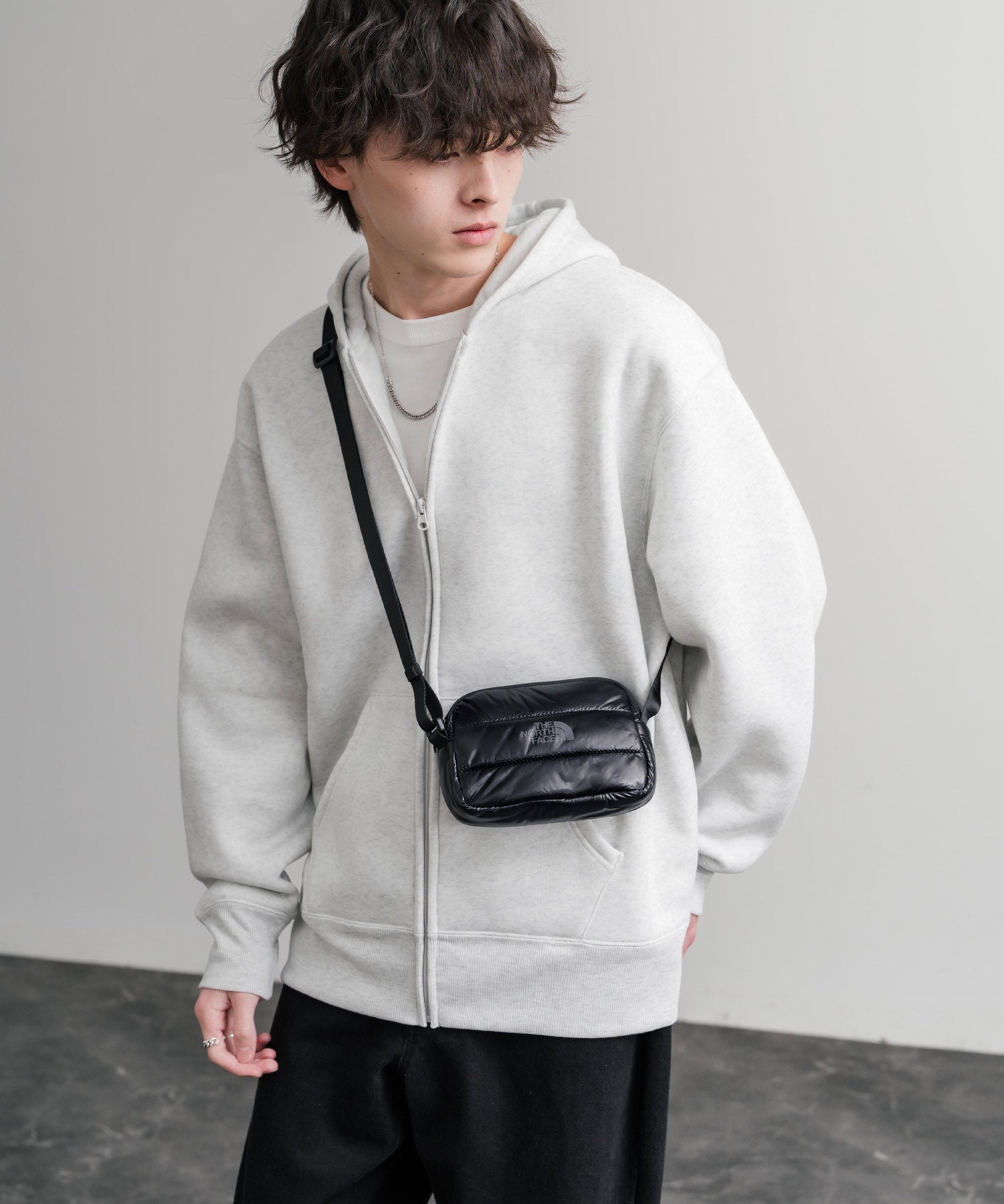 日本未展開モデル WHITE LABEL THE NORTH FACE CHUBBY CROSS BAG MINI ラウンド型キルティングミニクロスショルダーバッグ 15363