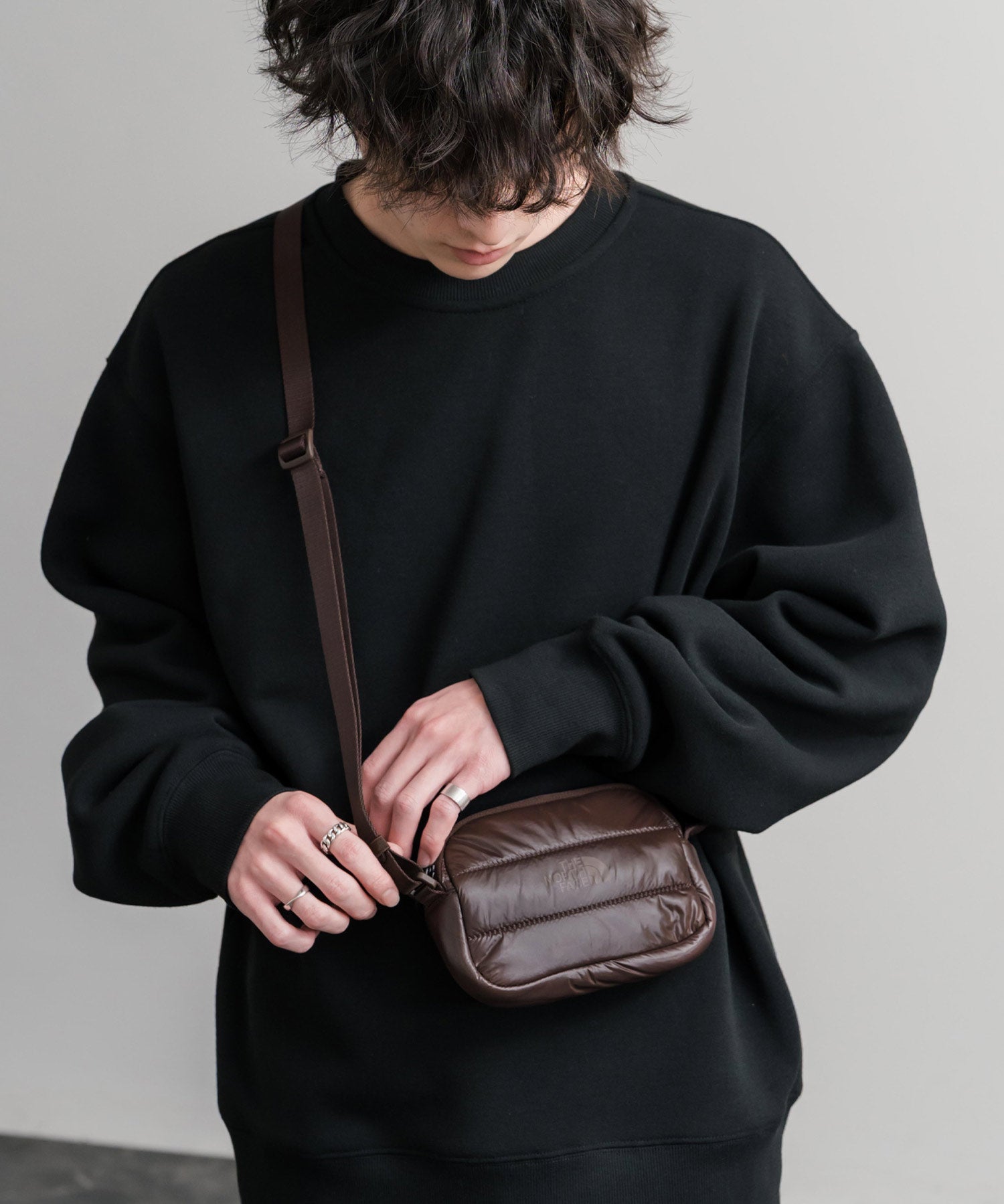 日本未展開モデル WHITE LABEL THE NORTH FACE CHUBBY CROSS BAG MINI ラウンド型キルティングミニクロスショルダーバッグ 15363