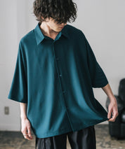 接触冷感 とろみビッグシルエットドルマン半袖シャツ 15365