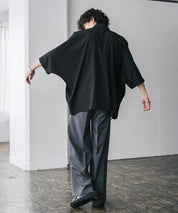 接触冷感 とろみビッグシルエットドルマン半袖シャツ 15365