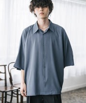 接触冷感 とろみビッグシルエットドルマン半袖シャツ 15365