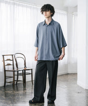 接触冷感 とろみビッグシルエットドルマン半袖シャツ 15365