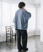 接触冷感 とろみビッグシルエットドルマン半袖シャツ 15365