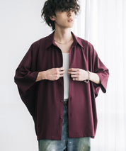 接触冷感 とろみビッグシルエットドルマン半袖シャツ 15365