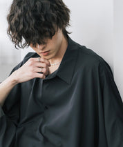 接触冷感 とろみビッグシルエットドルマン半袖シャツ 15365