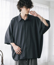 接触冷感 とろみビッグシルエットドルマン半袖シャツ 15365