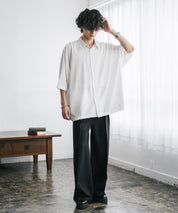 接触冷感 とろみビッグシルエットドルマン半袖シャツ 15365