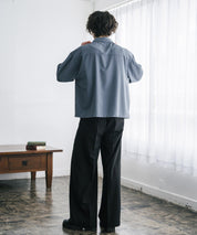 接触冷感 オーバーサイズとろみショート丈半袖シャツ/短丈ハーフスリーブシャツ 15366