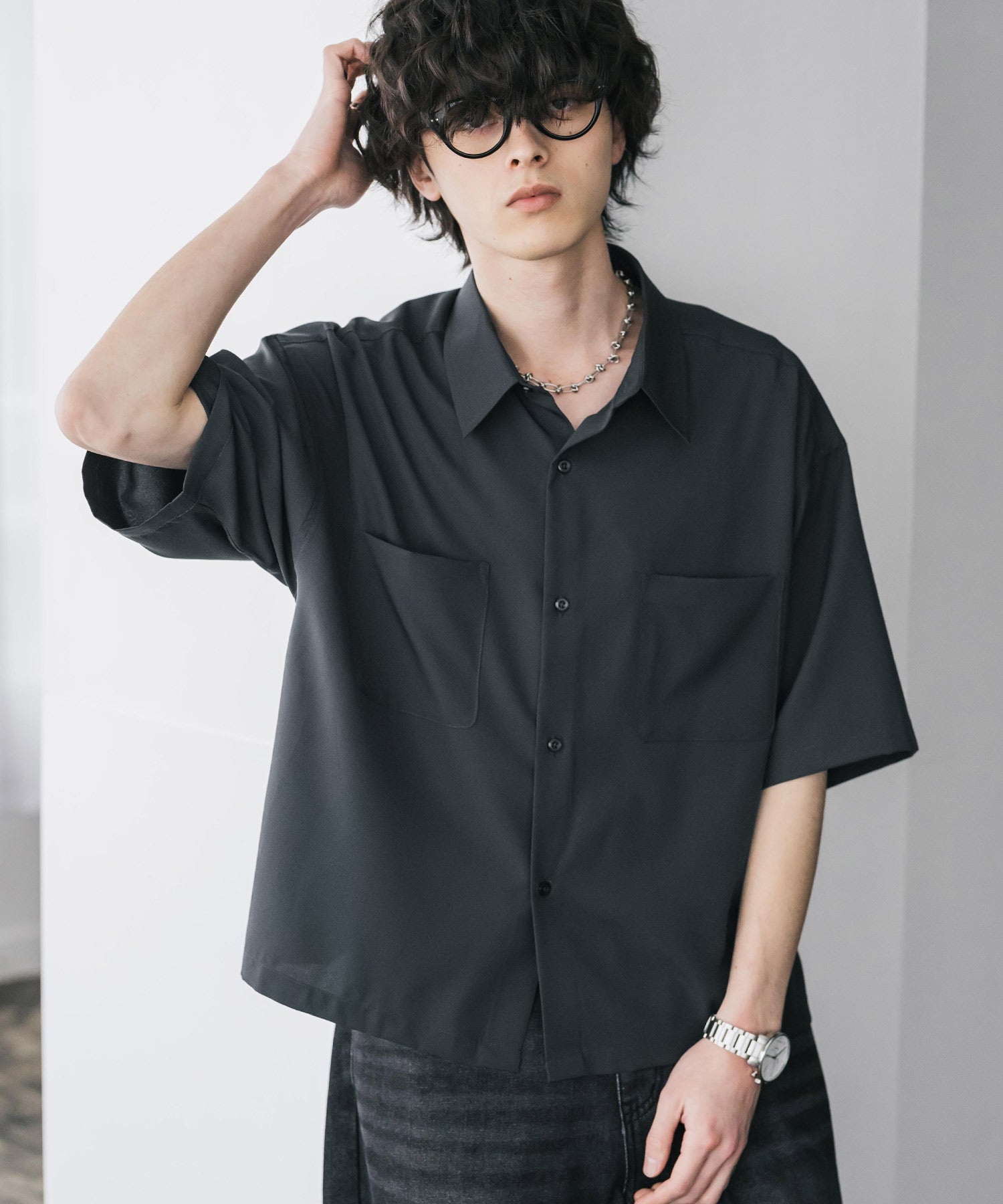 短丈ハーフスリーブシャツ 15366