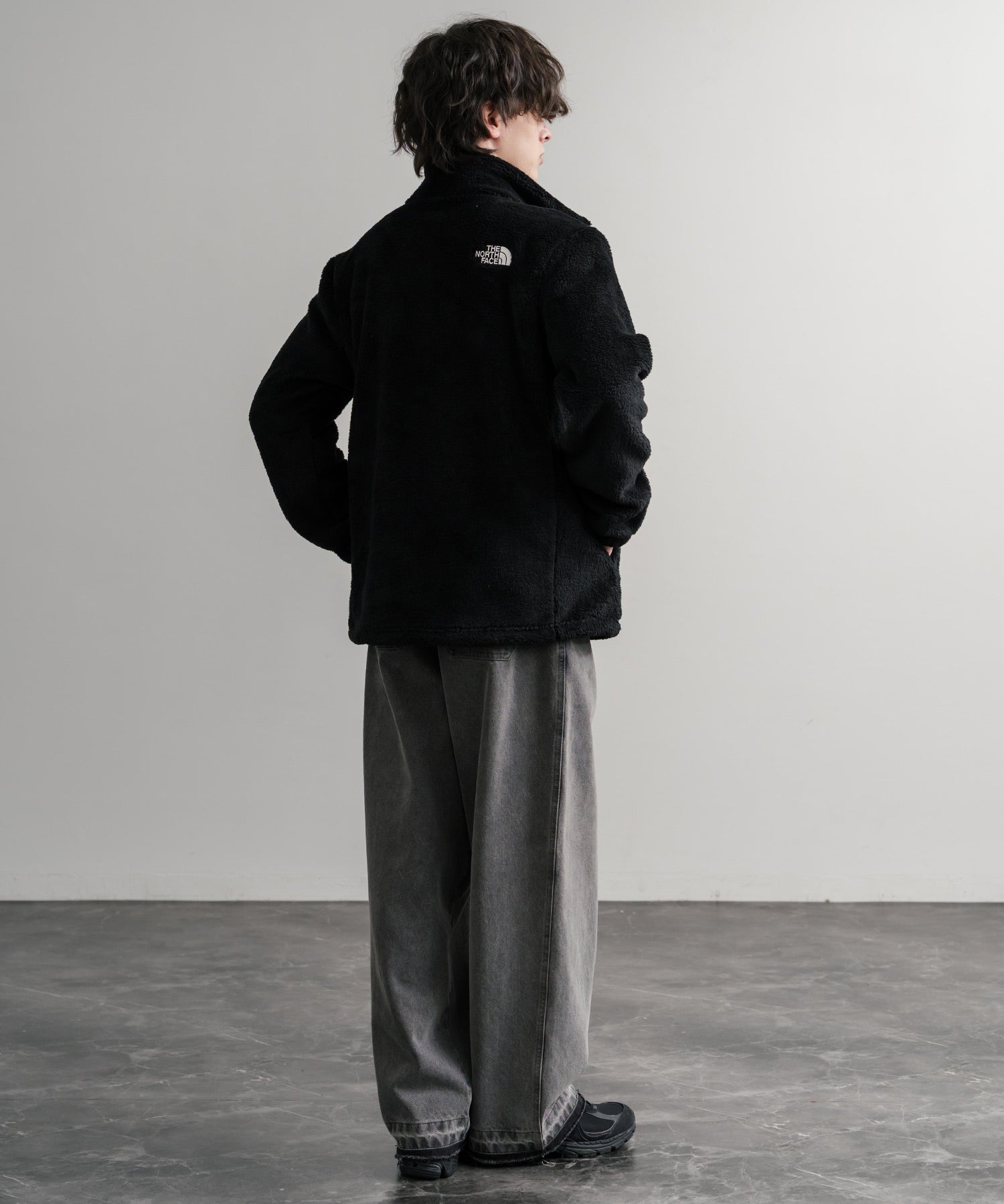 日本未展開モデル THE NORTH FACE ザ・ノースフェイス WHITE LABEL ホワイトレーベル COMFY ALPHA FLEECE ZIP UP ワンポイントロゴ刺繍ボアジャケット 15367