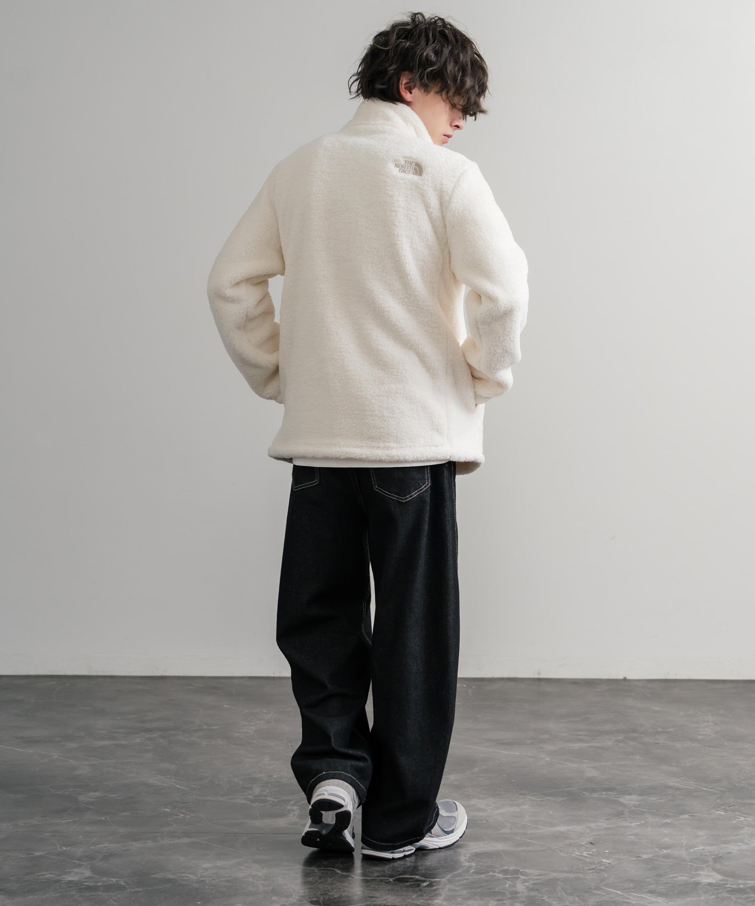 日本未展開モデル THE NORTH FACE ザ・ノースフェイス WHITE LABEL ホワイトレーベル COMFY ALPHA FLEECE ZIP UP ワンポイントロゴ刺繍ボアジャケット 15367