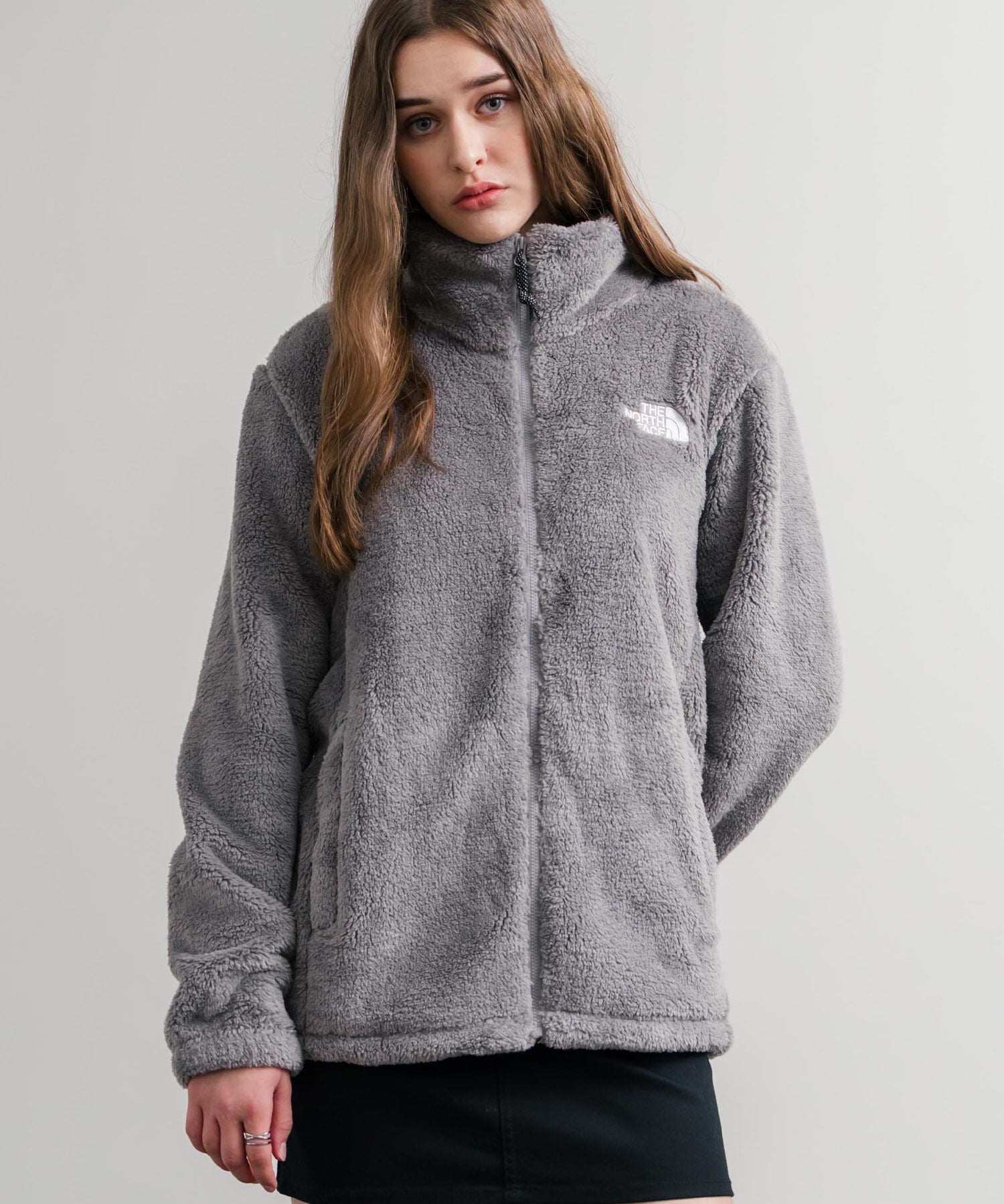 日本未展開モデル THE NORTH FACE ザ・ノースフェイス WHITE LABEL ホワイトレーベル COMFY ALPHA FLEECE ZIP UP ワンポイントロゴ刺繍ボアジャケット 15367