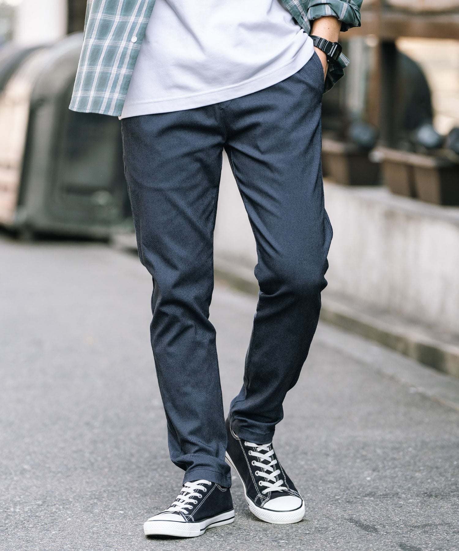 新色追加 多機能 接触冷感ストレッチイージーテーパードパンツ 15369