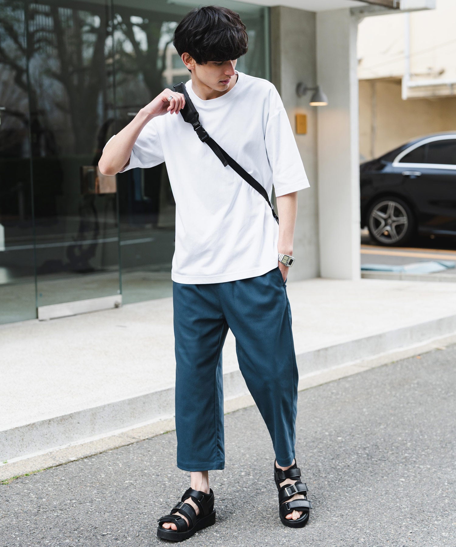 多機能 接触冷感ストレッチUVカットクロップドイージーパンツ 15370