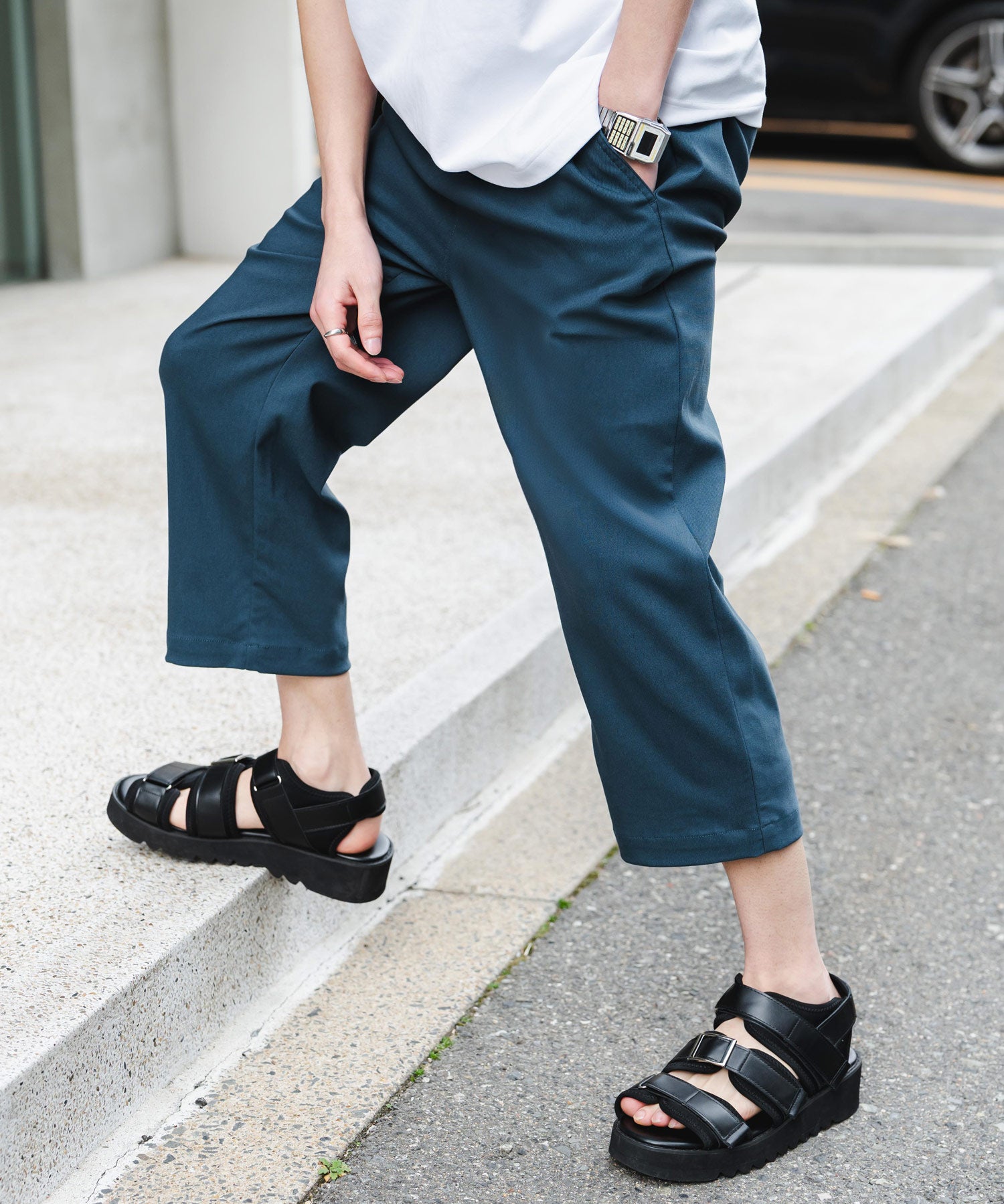 多機能 接触冷感ストレッチUVカットクロップドイージーパンツ 15370