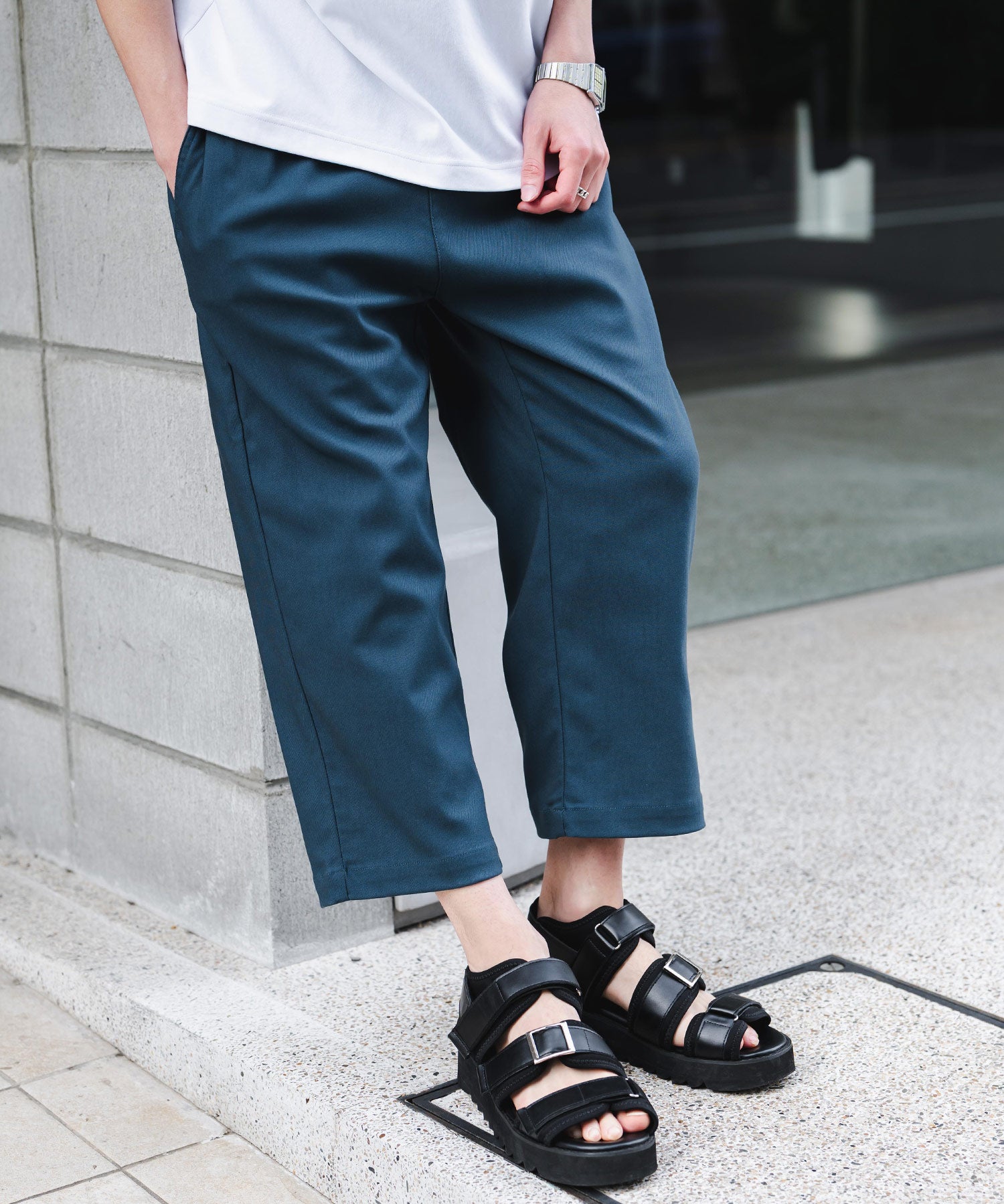 多機能 接触冷感ストレッチUVカットクロップドイージーパンツ 15370