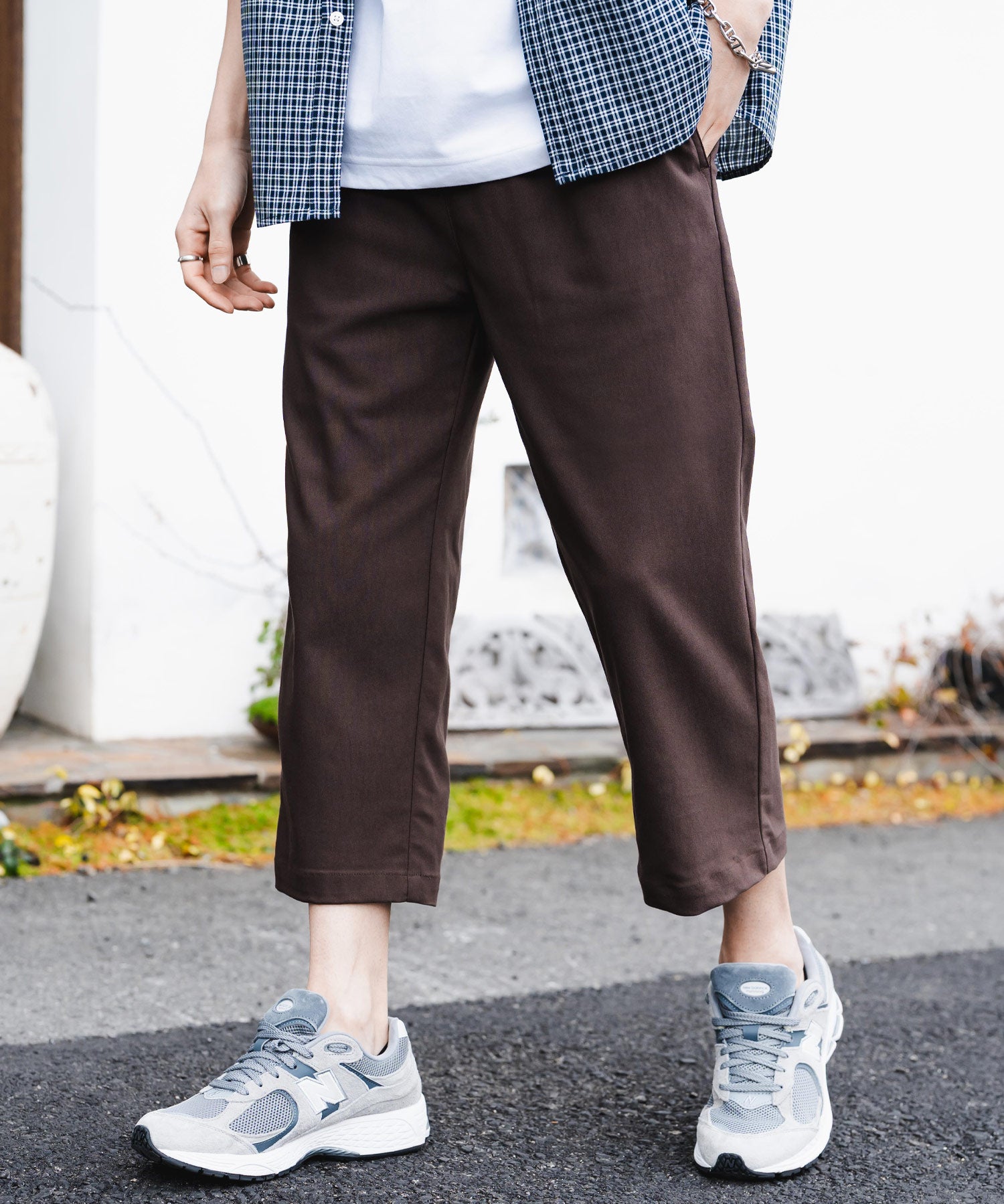 多機能 接触冷感ストレッチUVカットクロップドイージーパンツ 15370