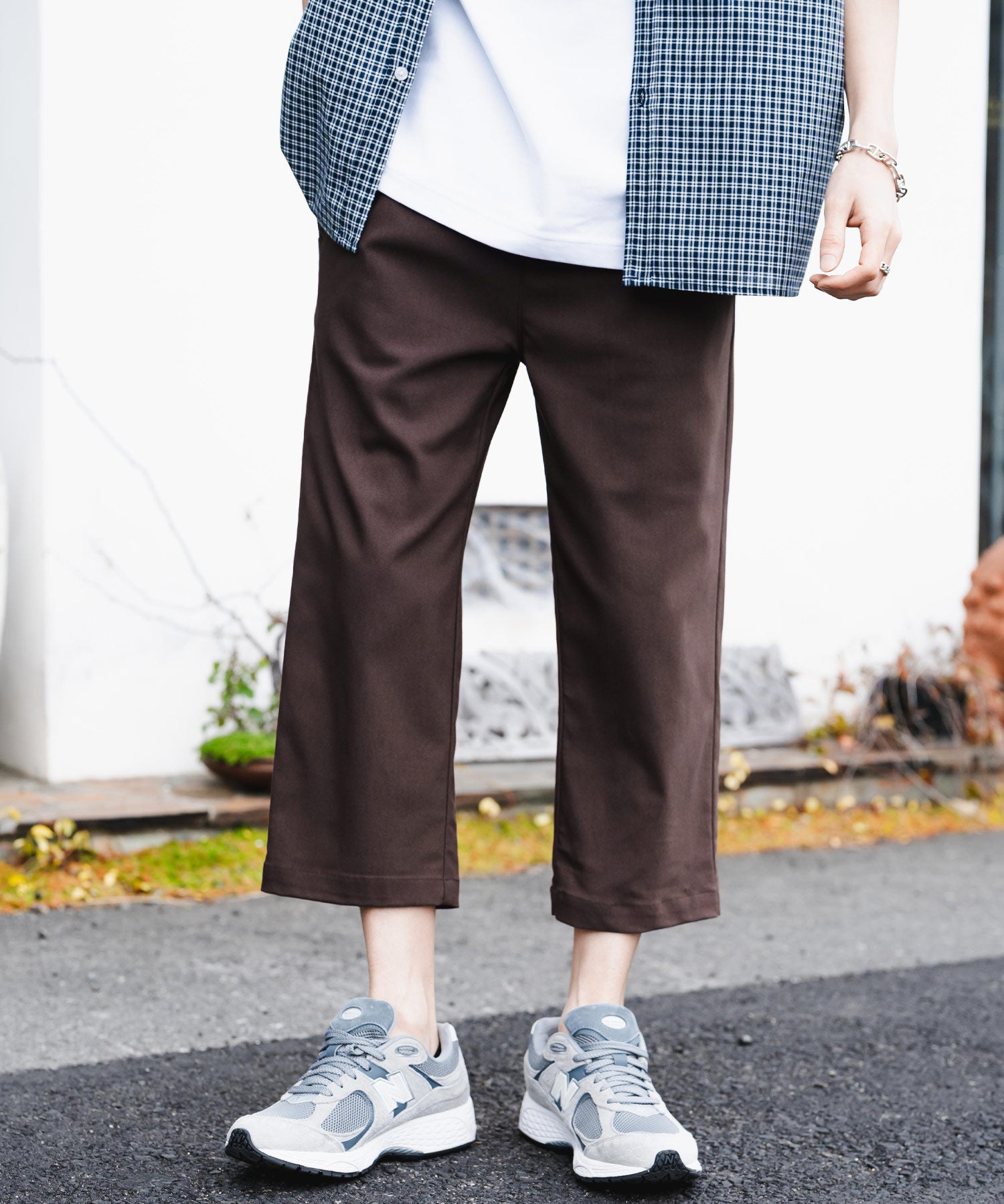 多機能 接触冷感ストレッチUVカットクロップドイージーパンツ 15370