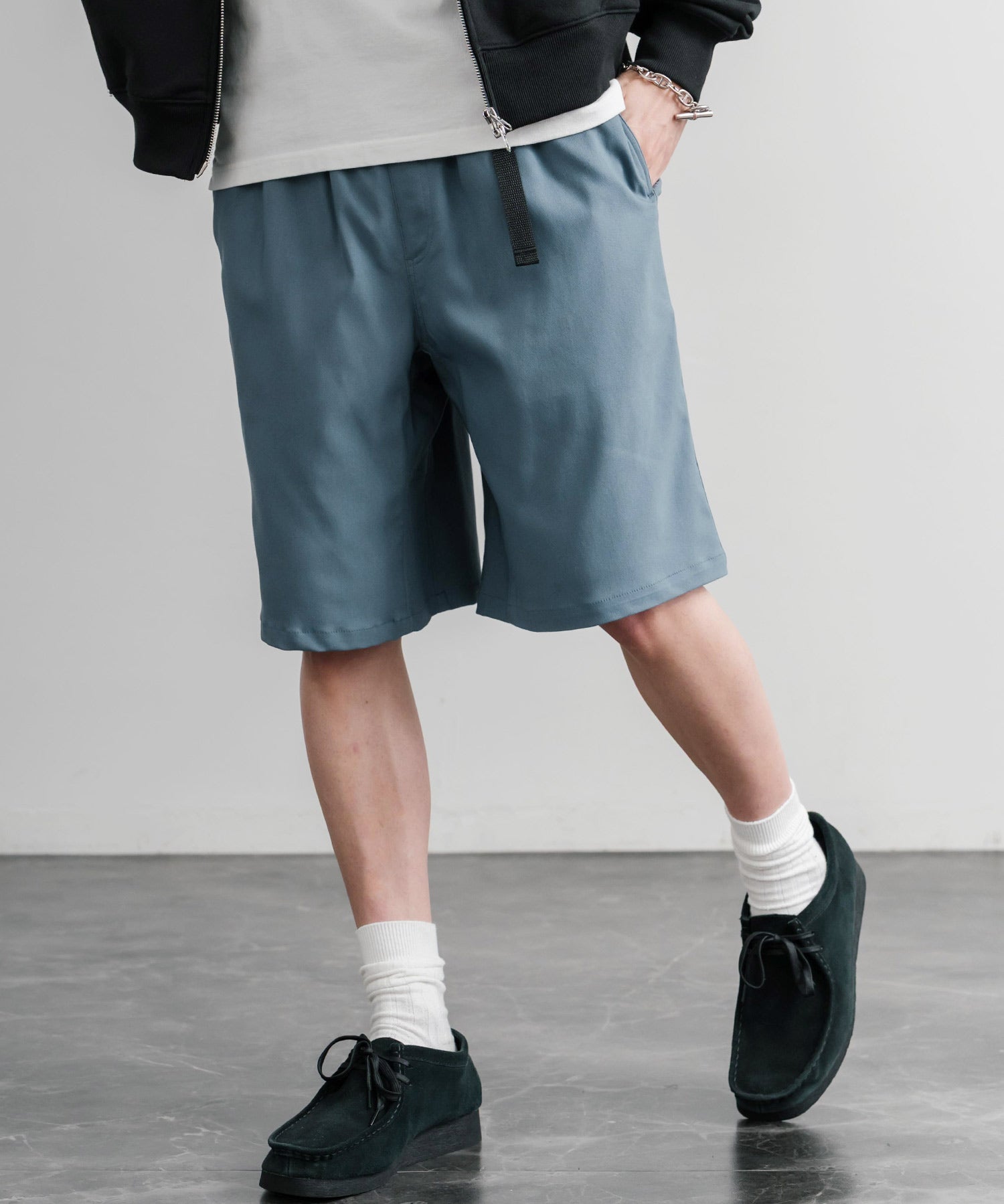 接触冷感 多機能素材ショートクライミングイージーワイドパンツ 15371