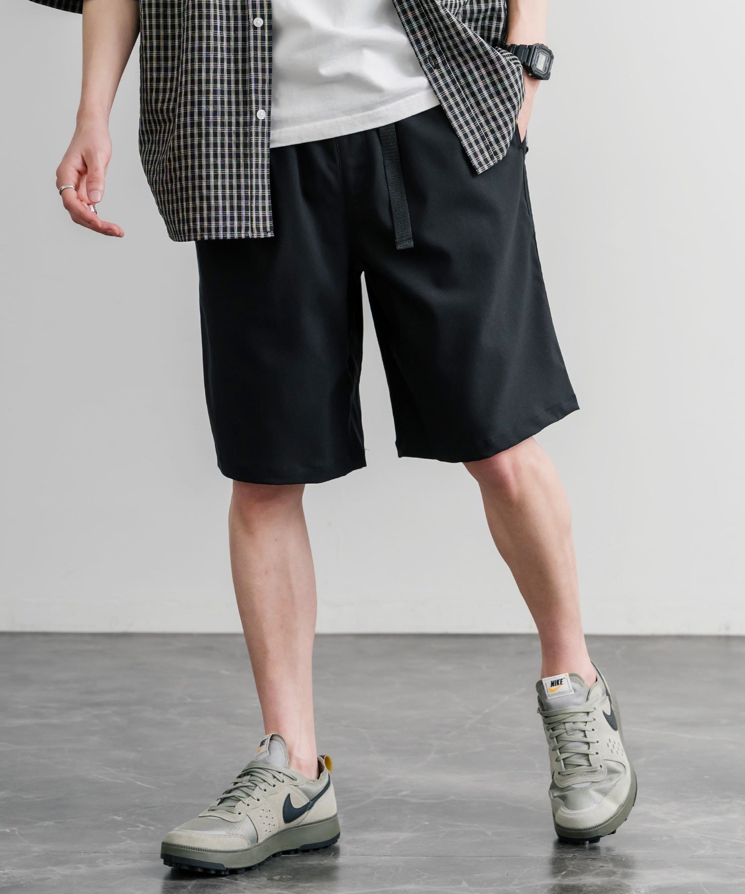 接触冷感 多機能素材ショートクライミングイージーワイドパンツ 15371