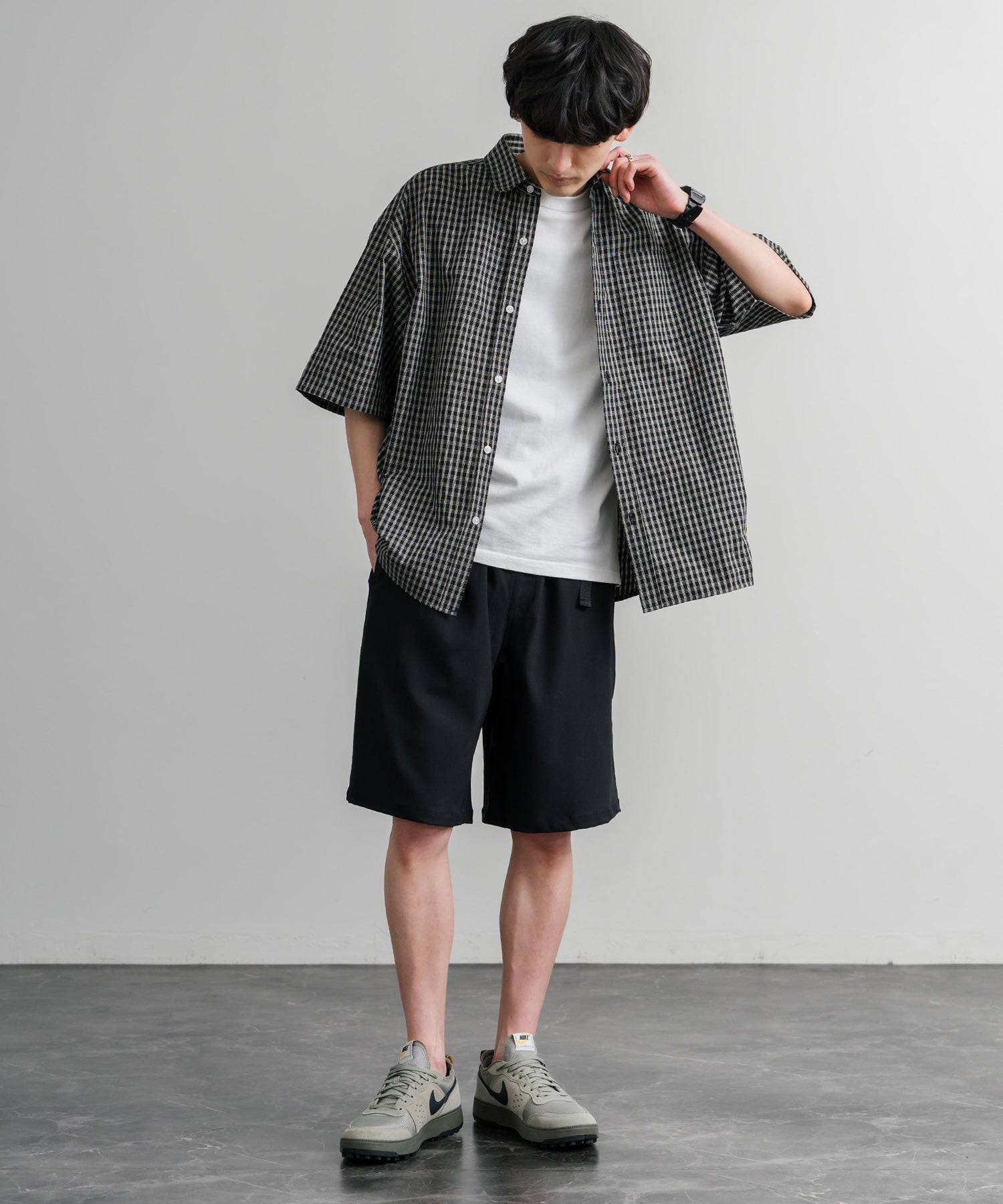 接触冷感 多機能素材ショートクライミングイージーワイドパンツ 15371