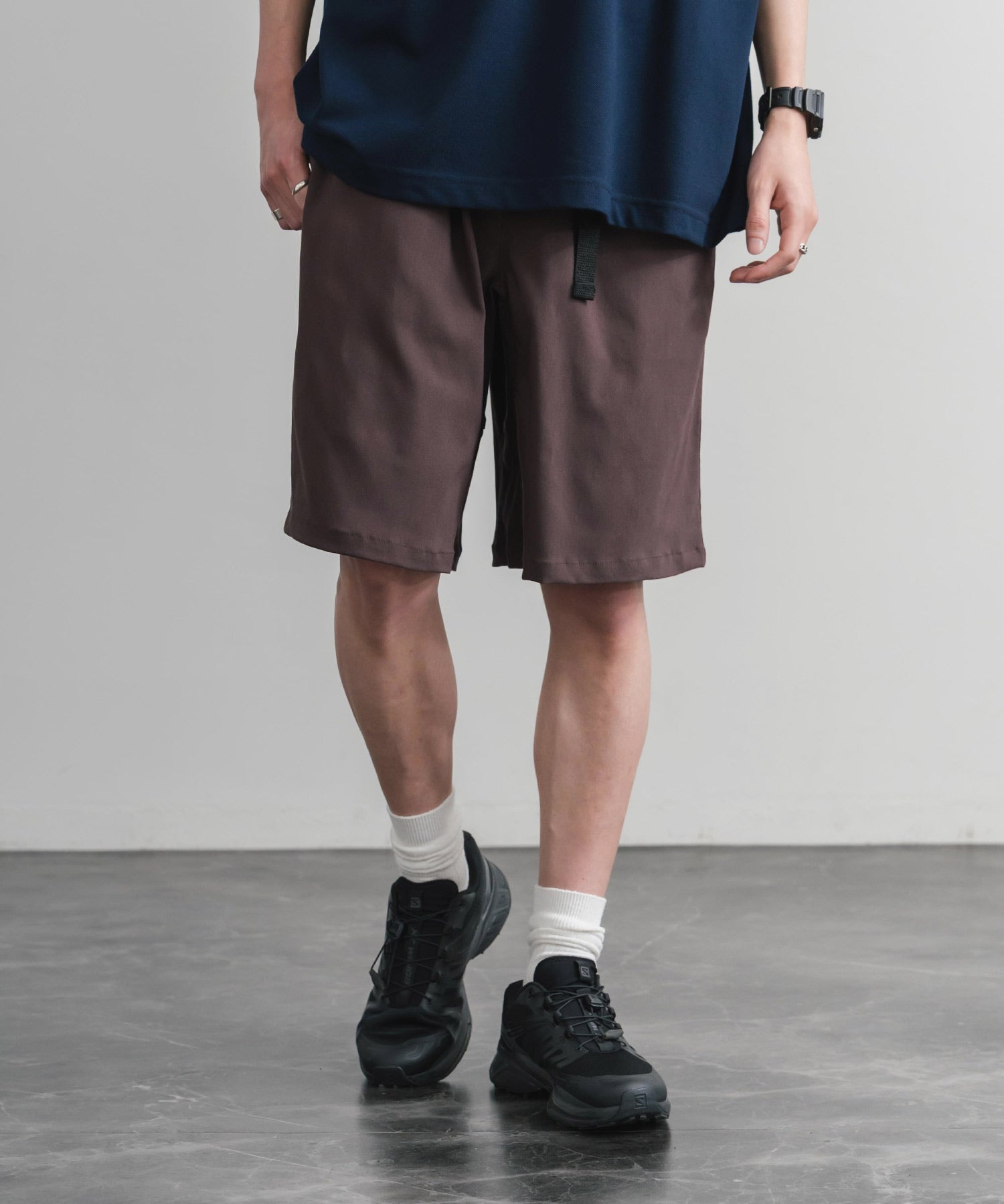 接触冷感 多機能素材ショートクライミングイージーワイドパンツ 15371