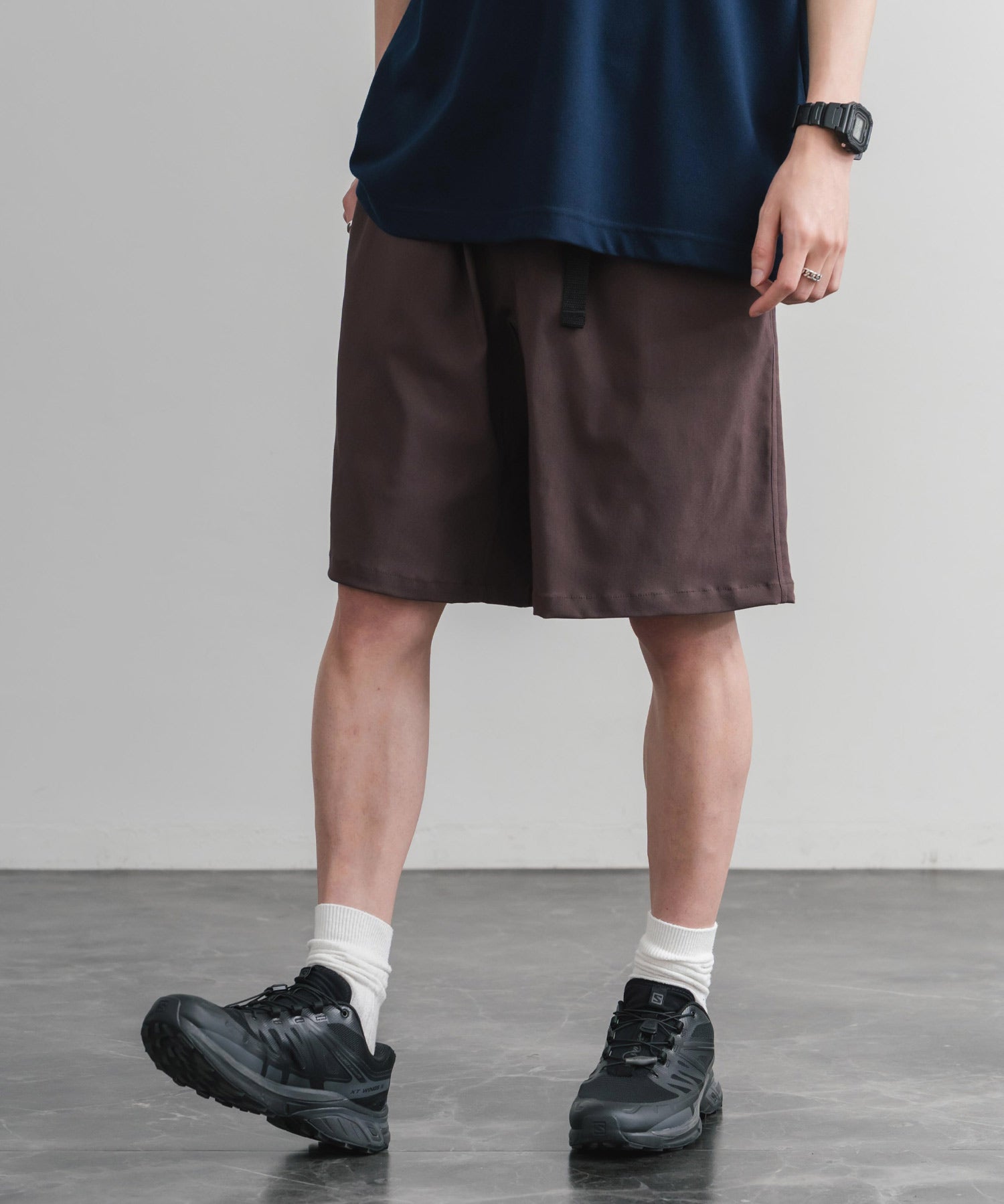 接触冷感 多機能素材ショートクライミングイージーワイドパンツ 15371