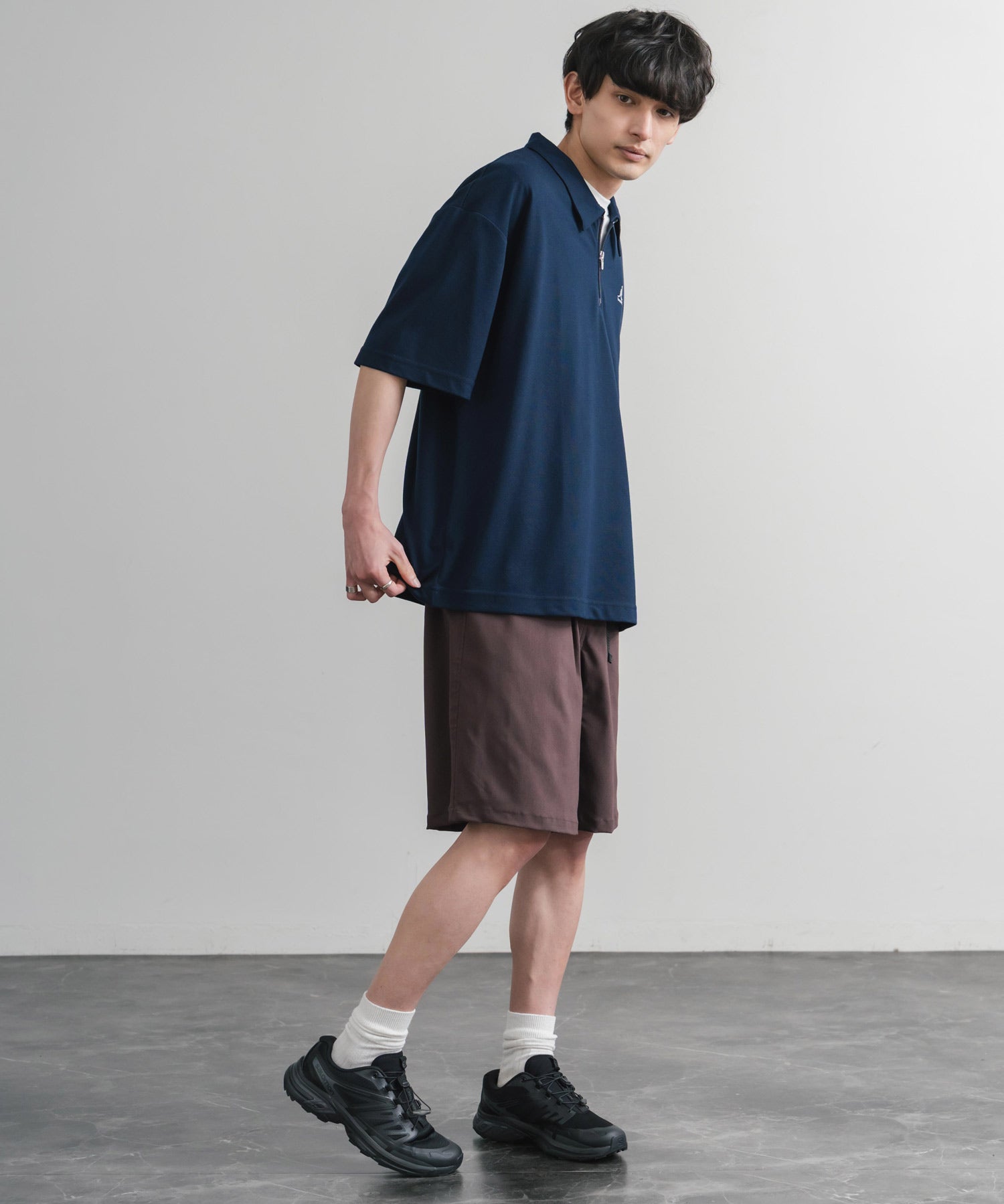 接触冷感 多機能素材ショートクライミングイージーワイドパンツ 15371