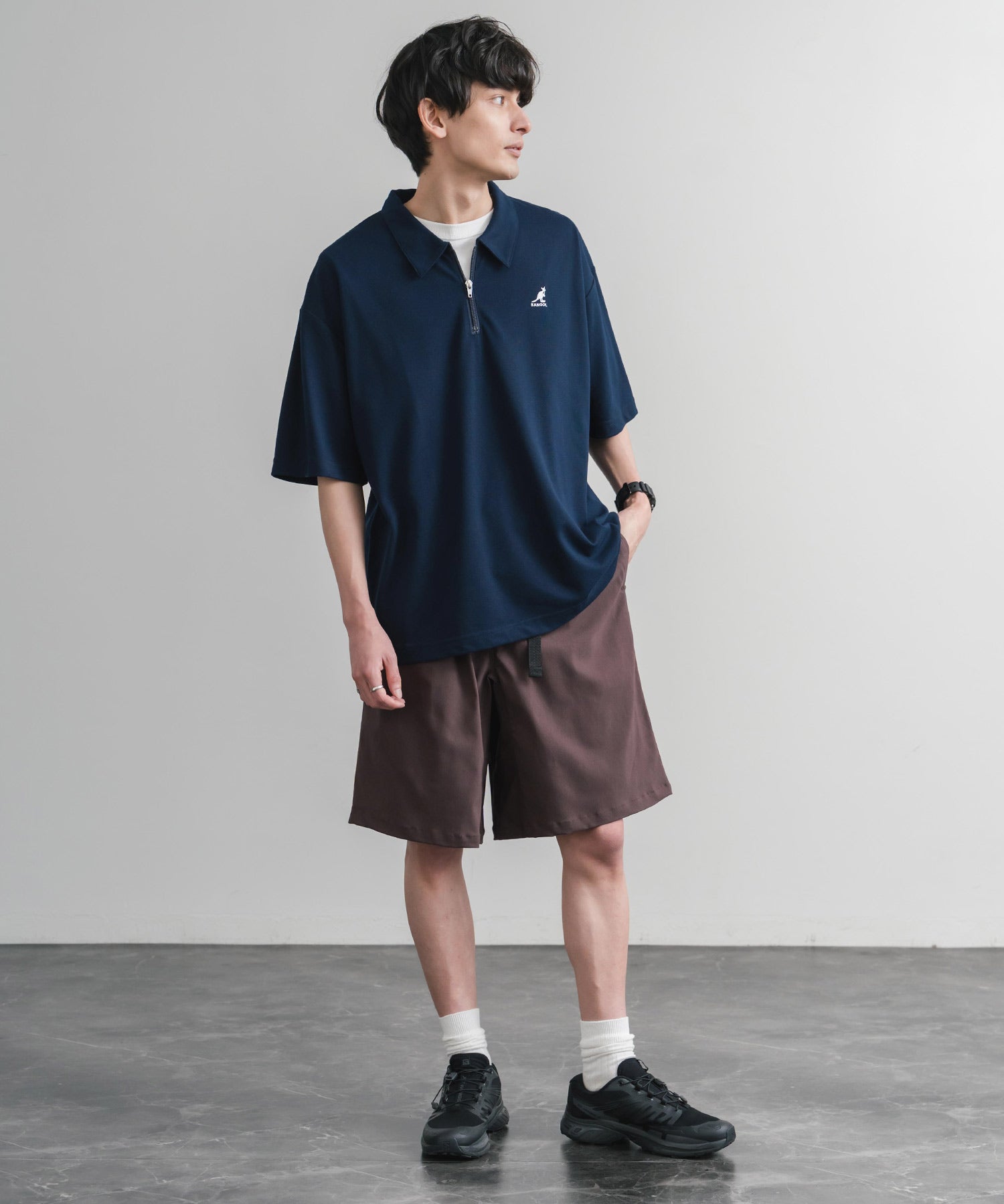 接触冷感 多機能素材ショートクライミングイージーワイドパンツ 15371