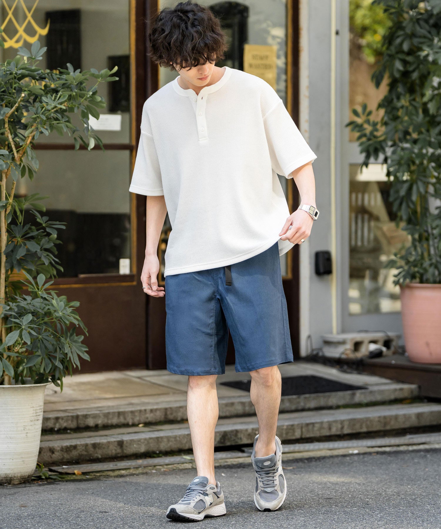 接触冷感 多機能素材ショートクライミングイージーワイドパンツ 15371