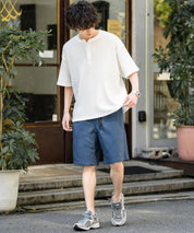 接触冷感 多機能素材ショートクライミングイージーワイドパンツ 15371